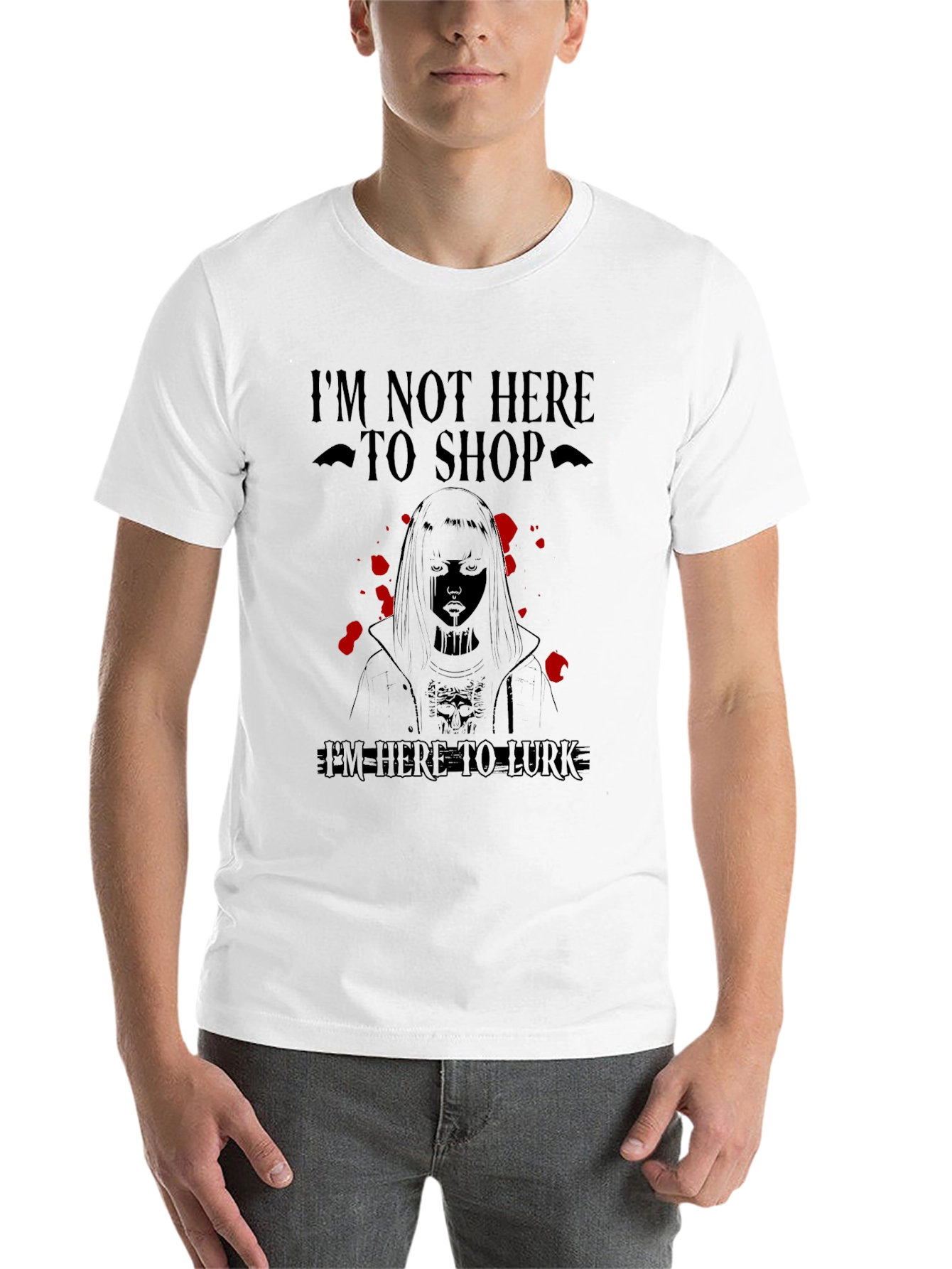 Black I'm Not Here to Shop T-Shirt view 14