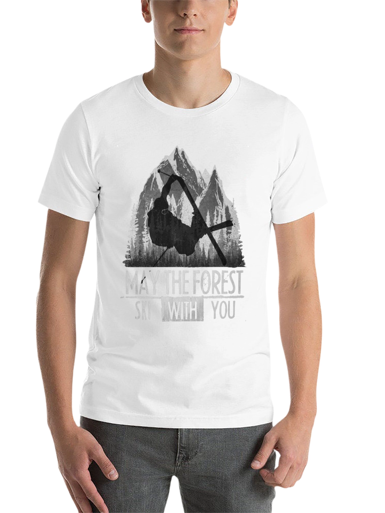Black May the Forest Ski With You Black Graphic Tee view 14
