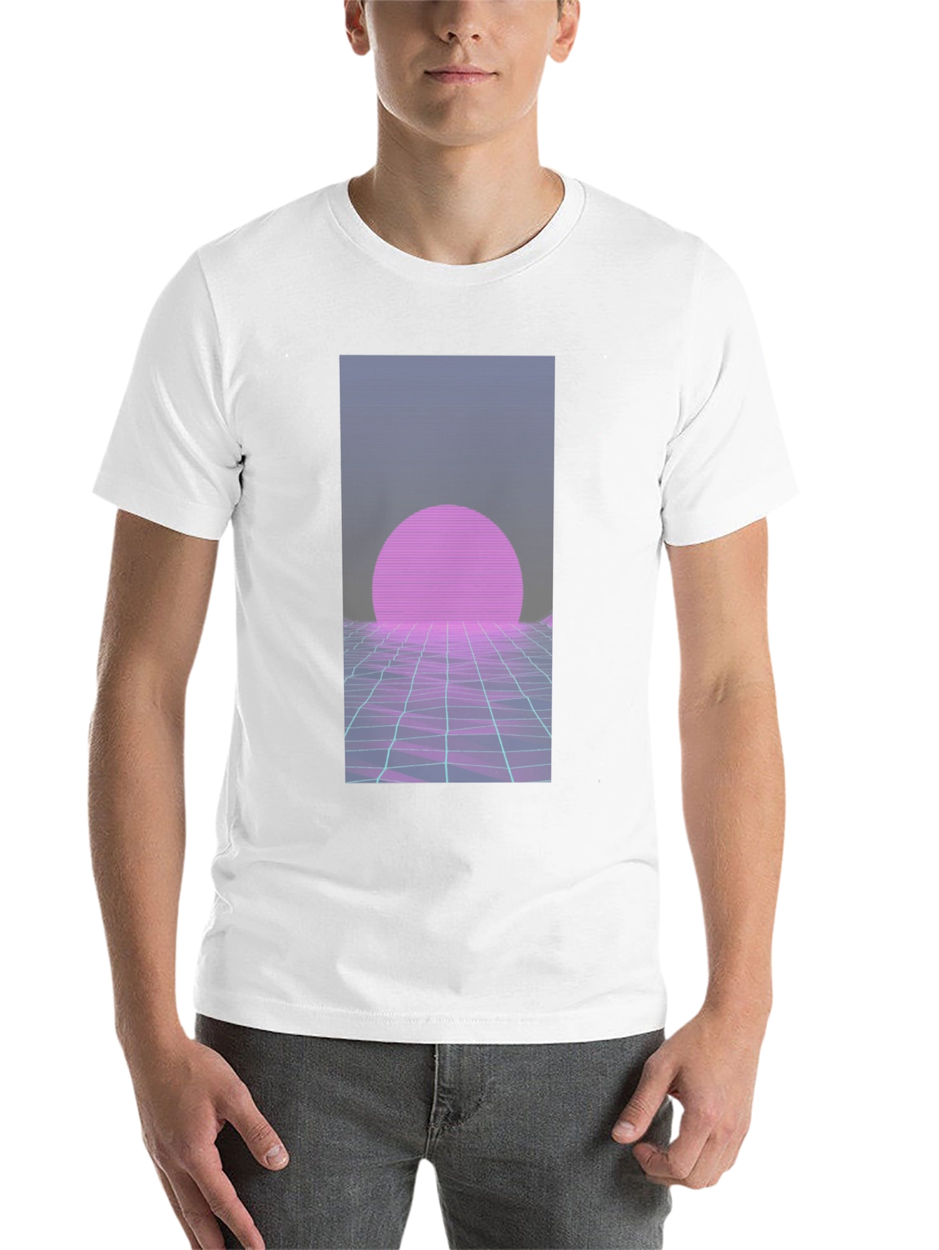 Black Retro Wave T-Shirt: 80s Style Sunset Graphic Tee view 14