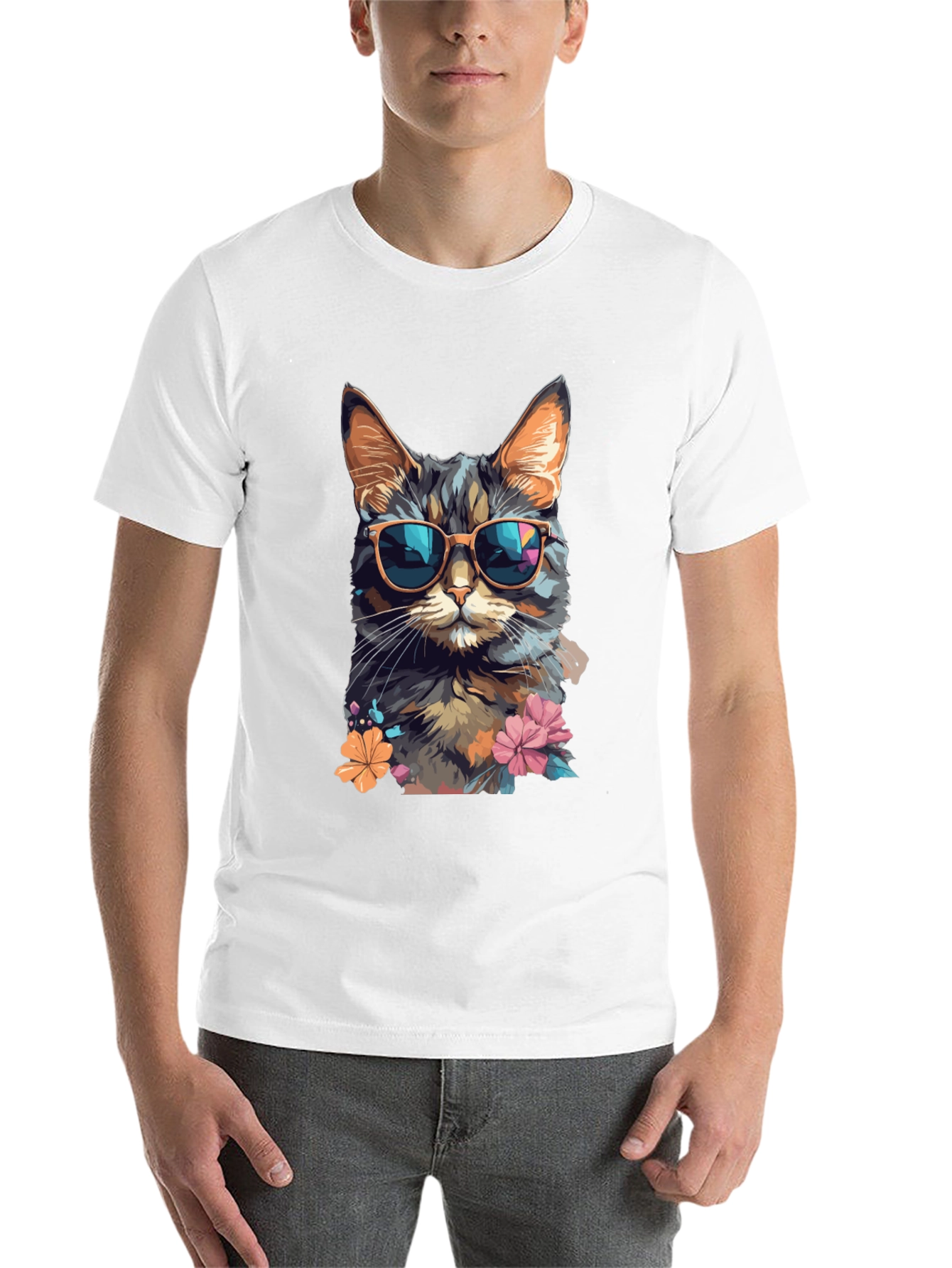 Black Cool Cat T-Shirt: Stylish Feline Design view 14