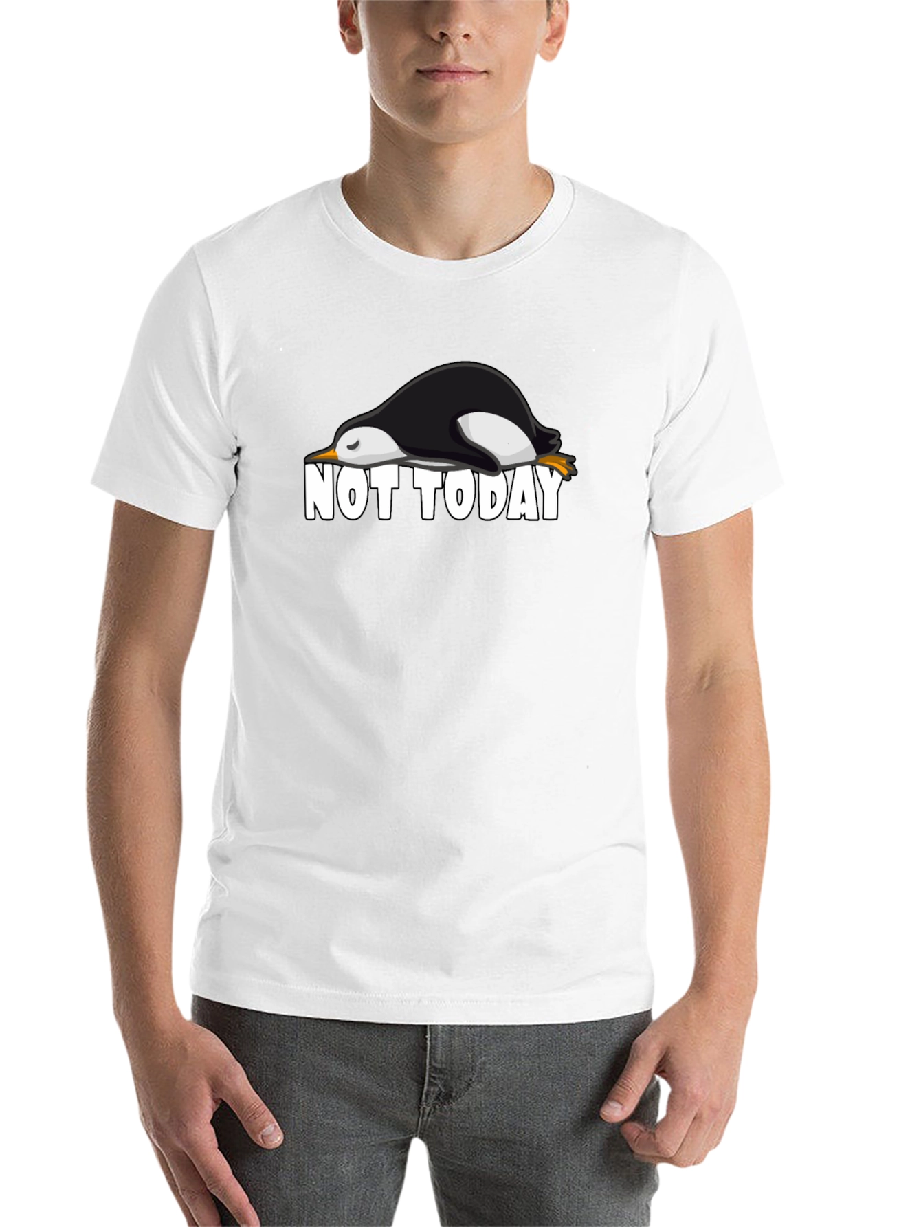 Black Not Today Penguin Graphic Tee - Black view 14