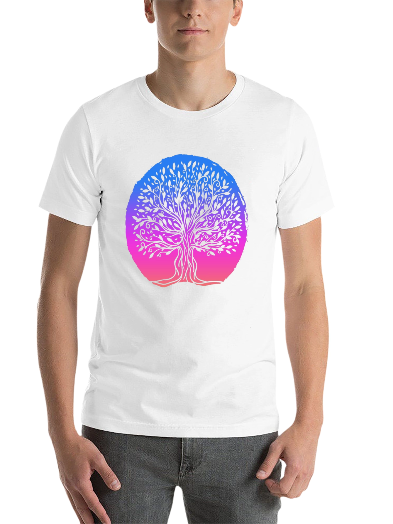 Black Tree of Life Graphic Tee - Black Cotton Blend view 14