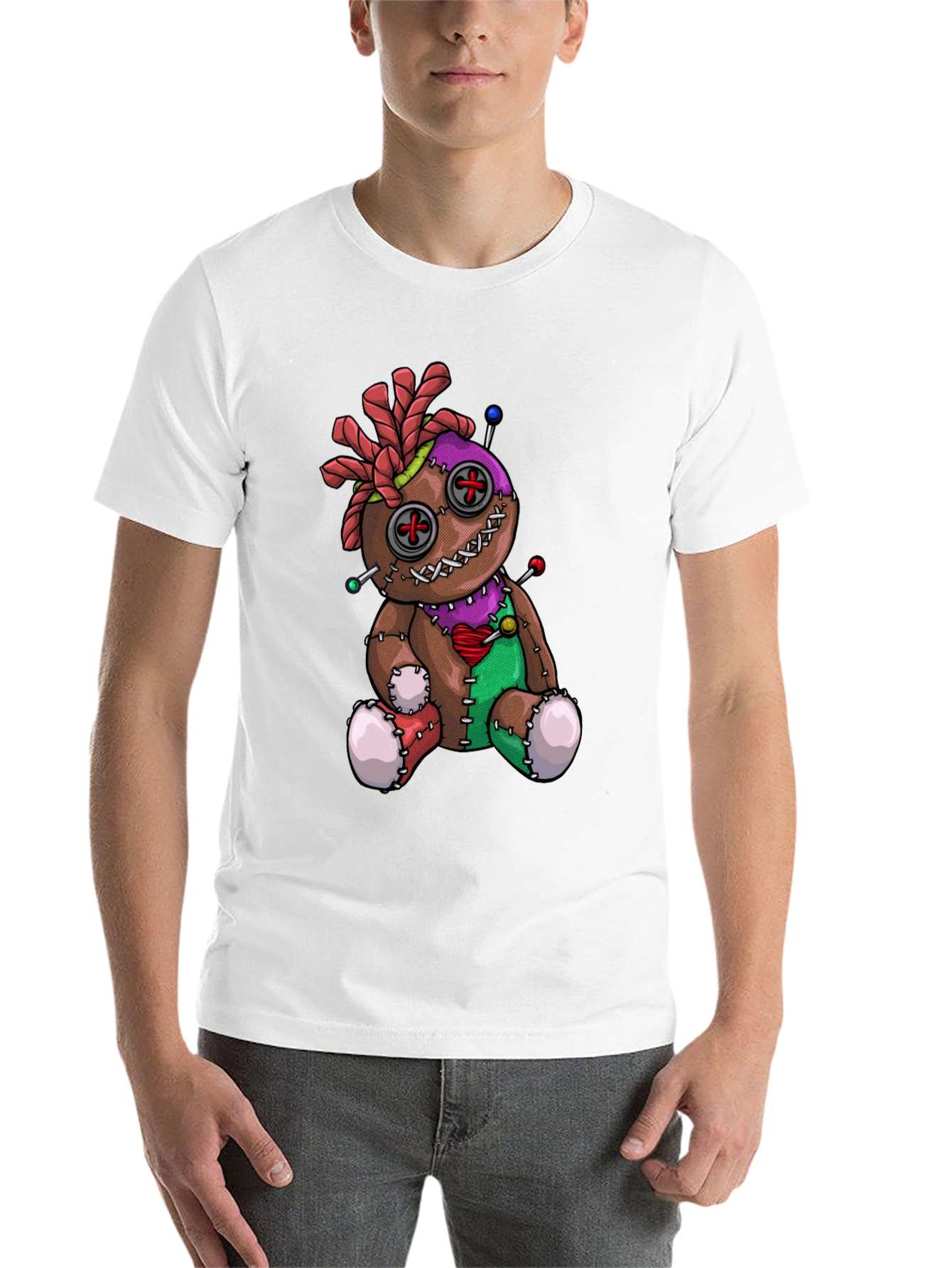 Black Voodoo Doll Graphic T-Shirt - Unique Spooky Design view 14