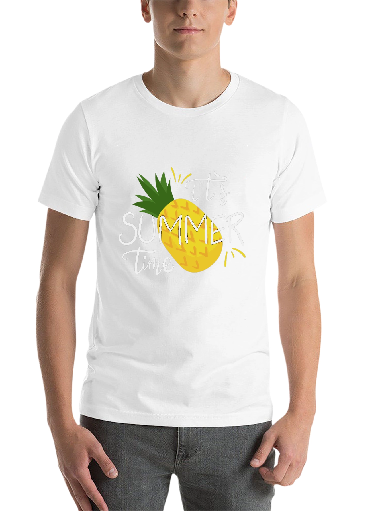 Black It's Summer Time Pineapple T-Shirt view 14