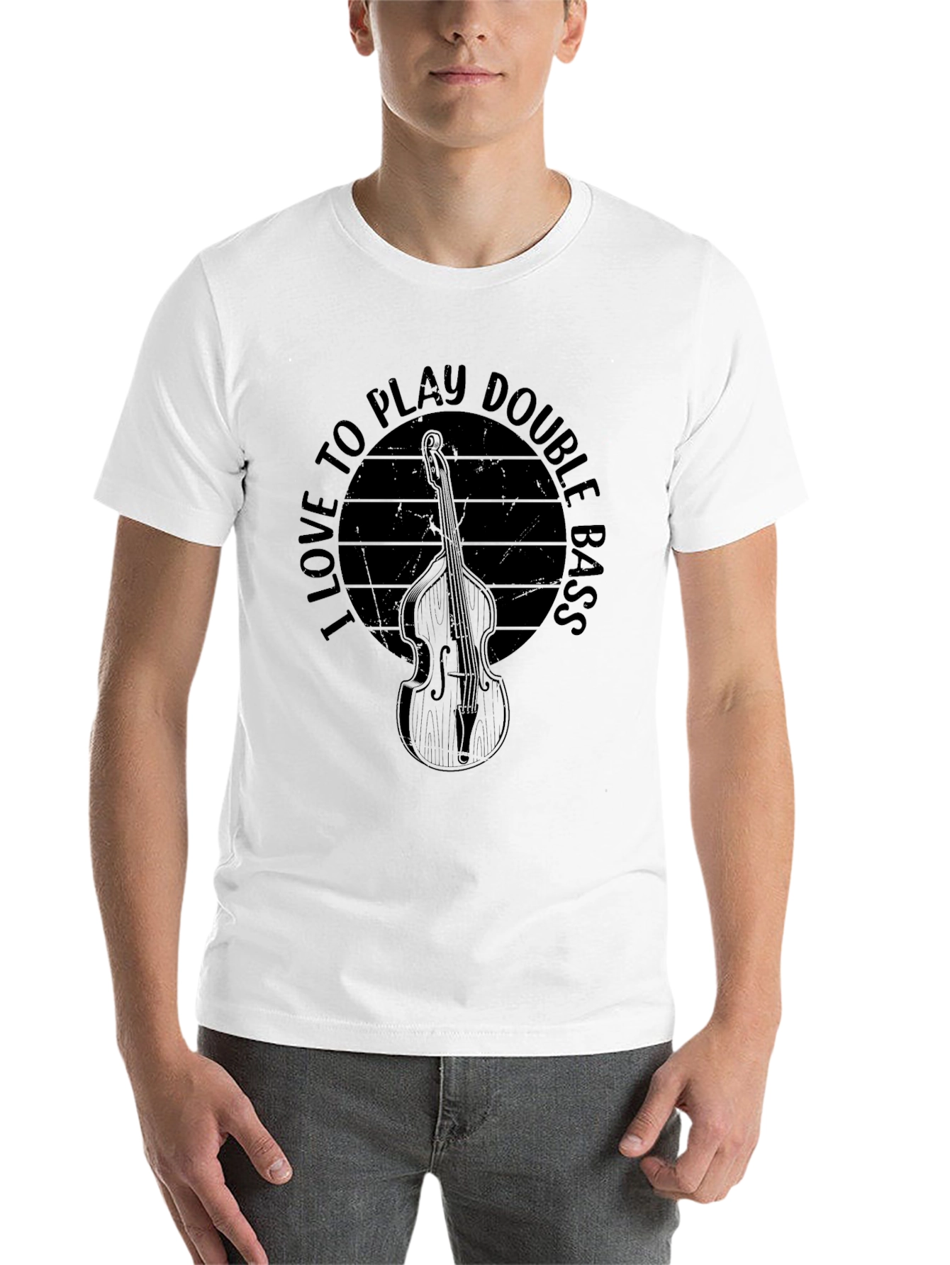 Black I Love To Play Double Bass T-Shirt view 14