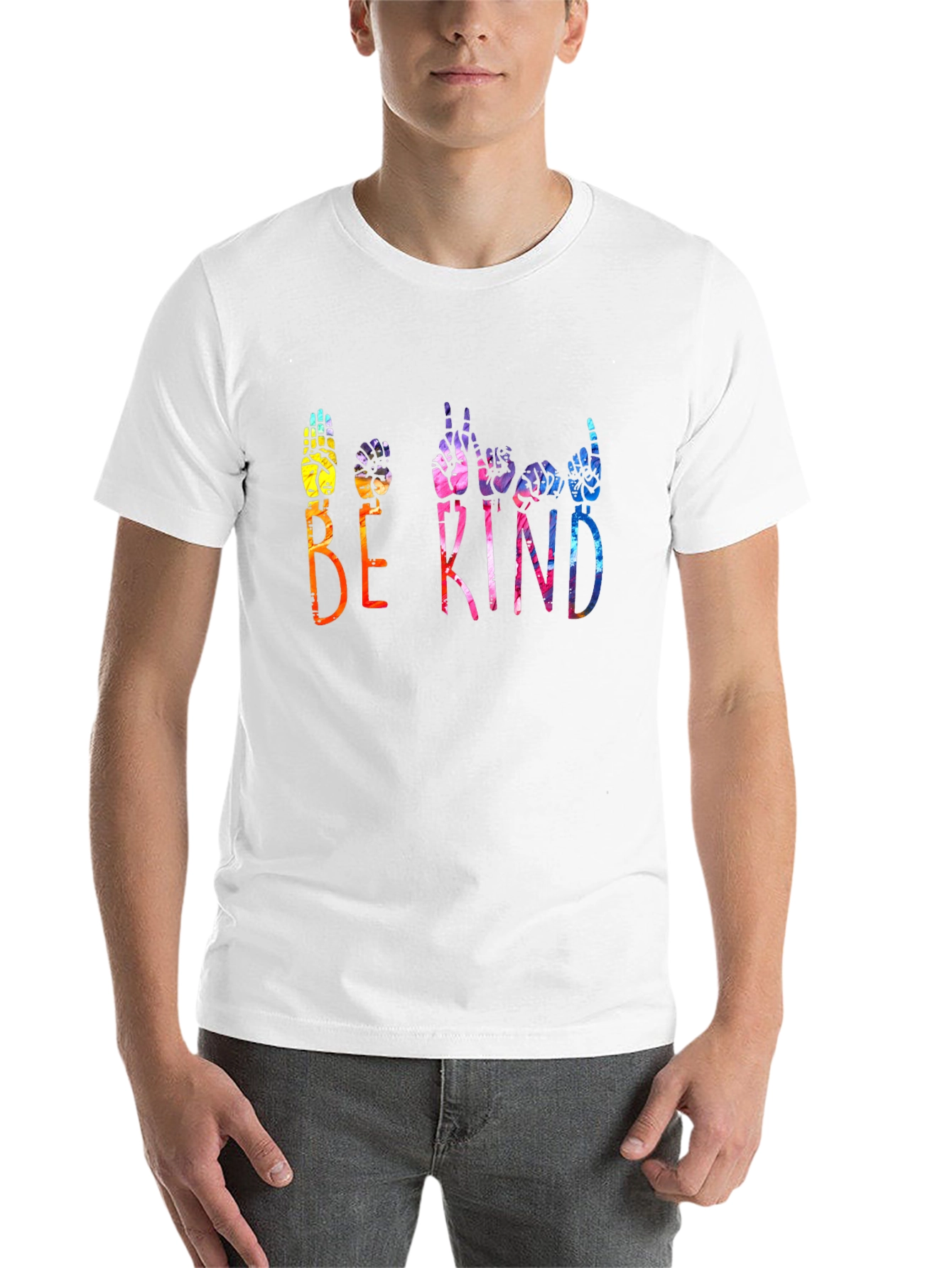 Black Be Kind Sign Language Graphic T-Shirt view 14