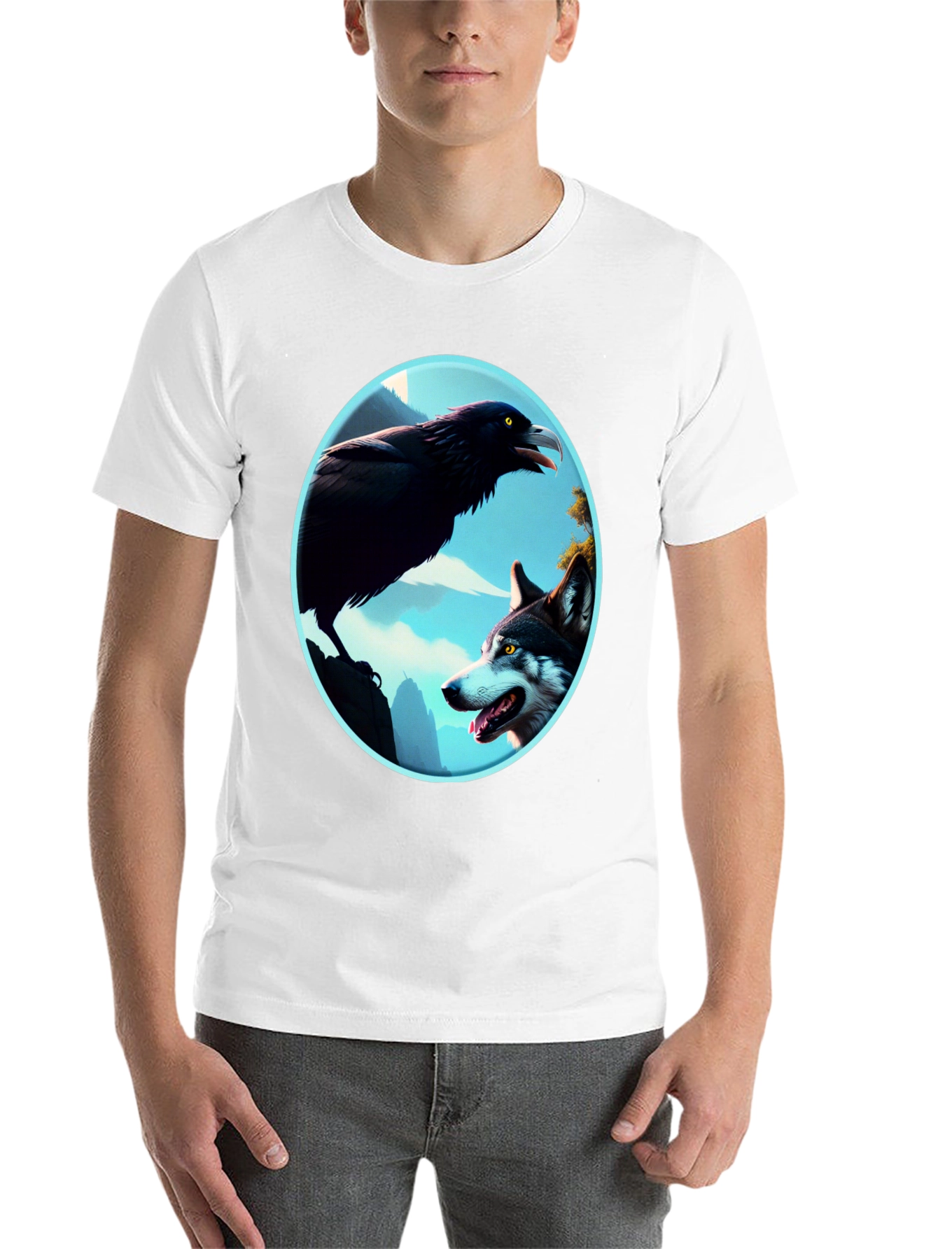 Black Raven and Wolf Graphic Tee view 14