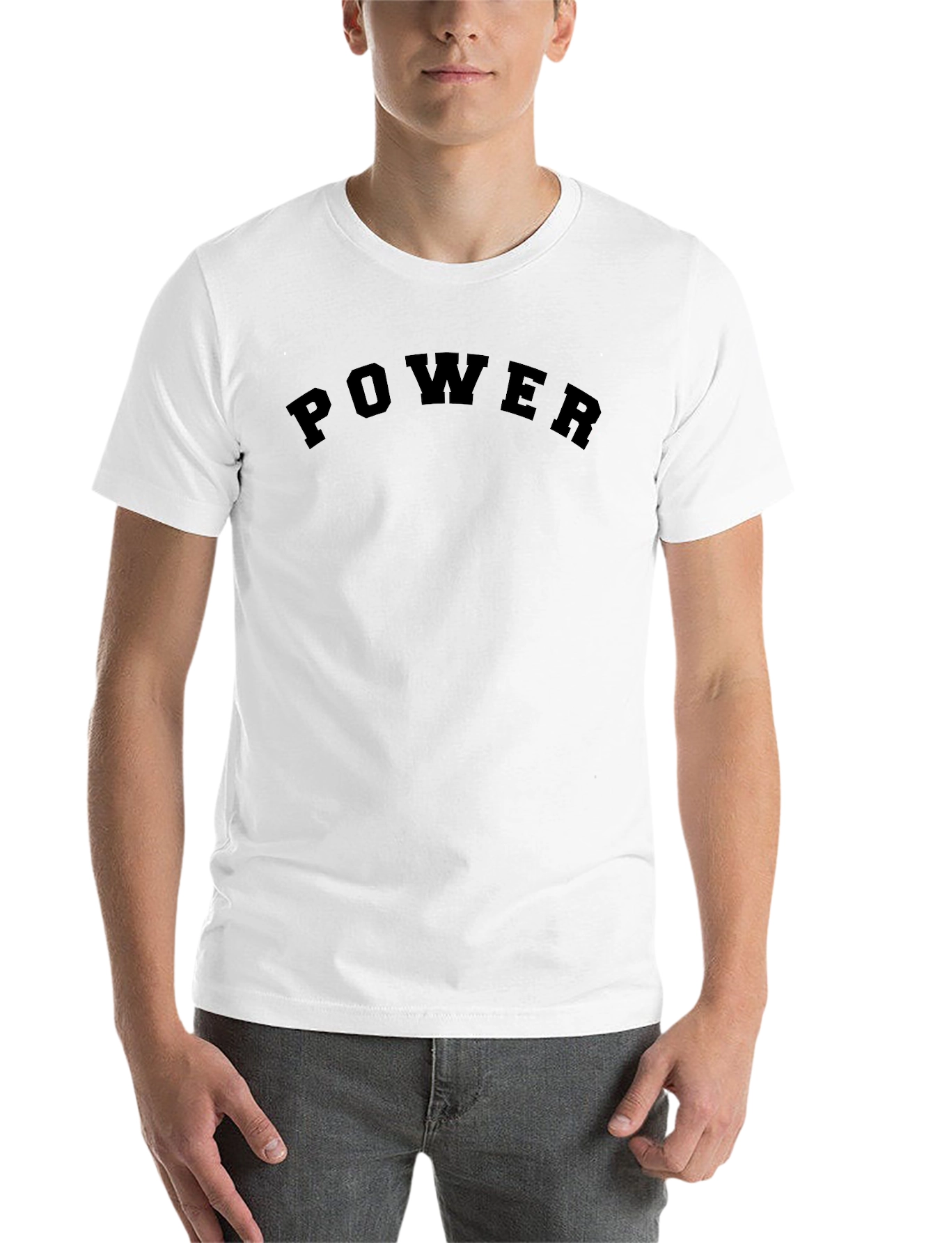 Black Bold Power Graphic Tee - Black Cotton T-Shirt view 14