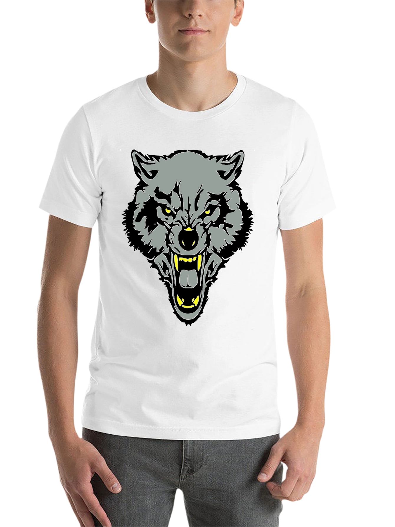 Black Wolf Graphic Black T-Shirt view 14