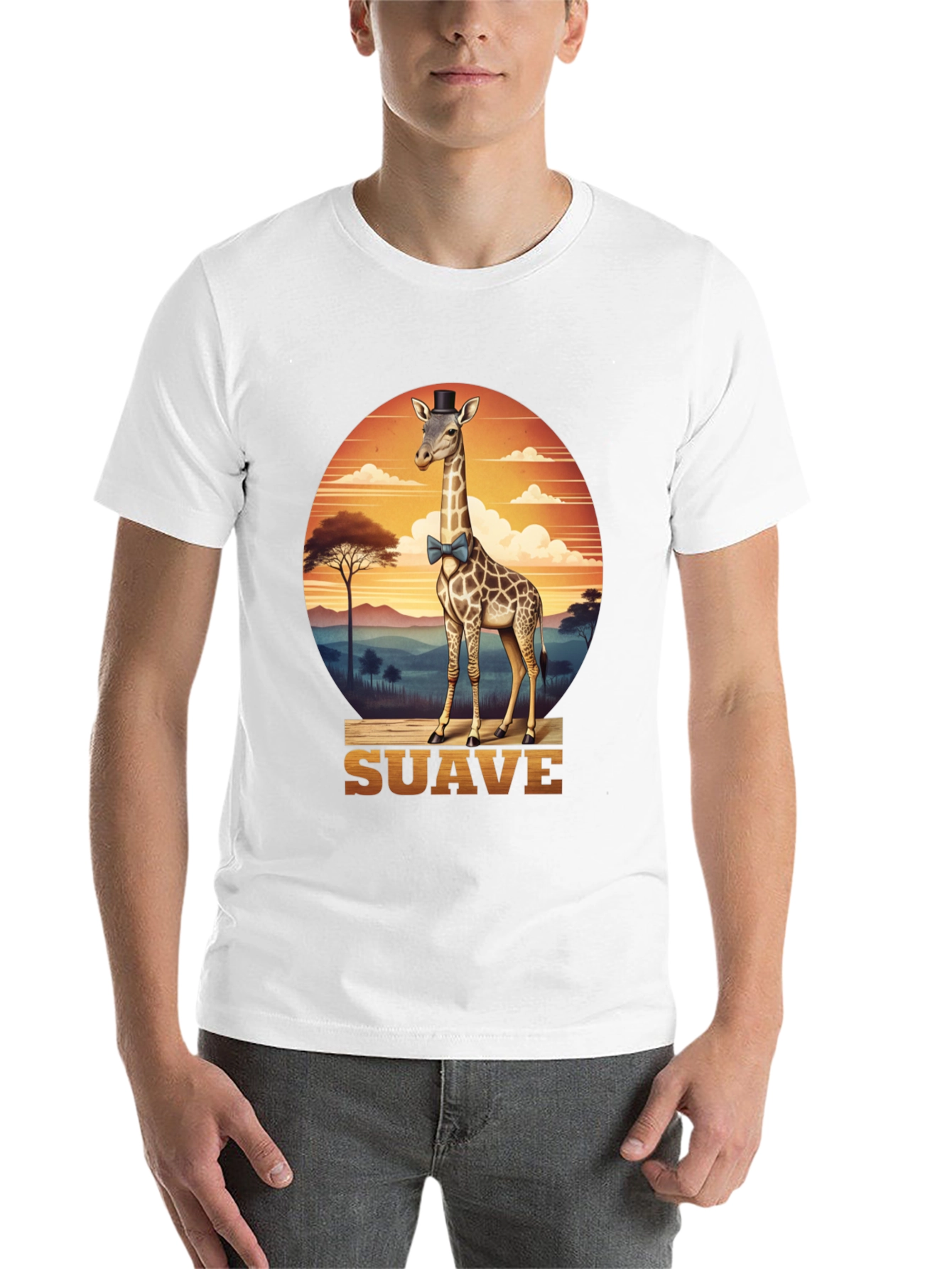 Black Suave Giraffe T-Shirt view 14