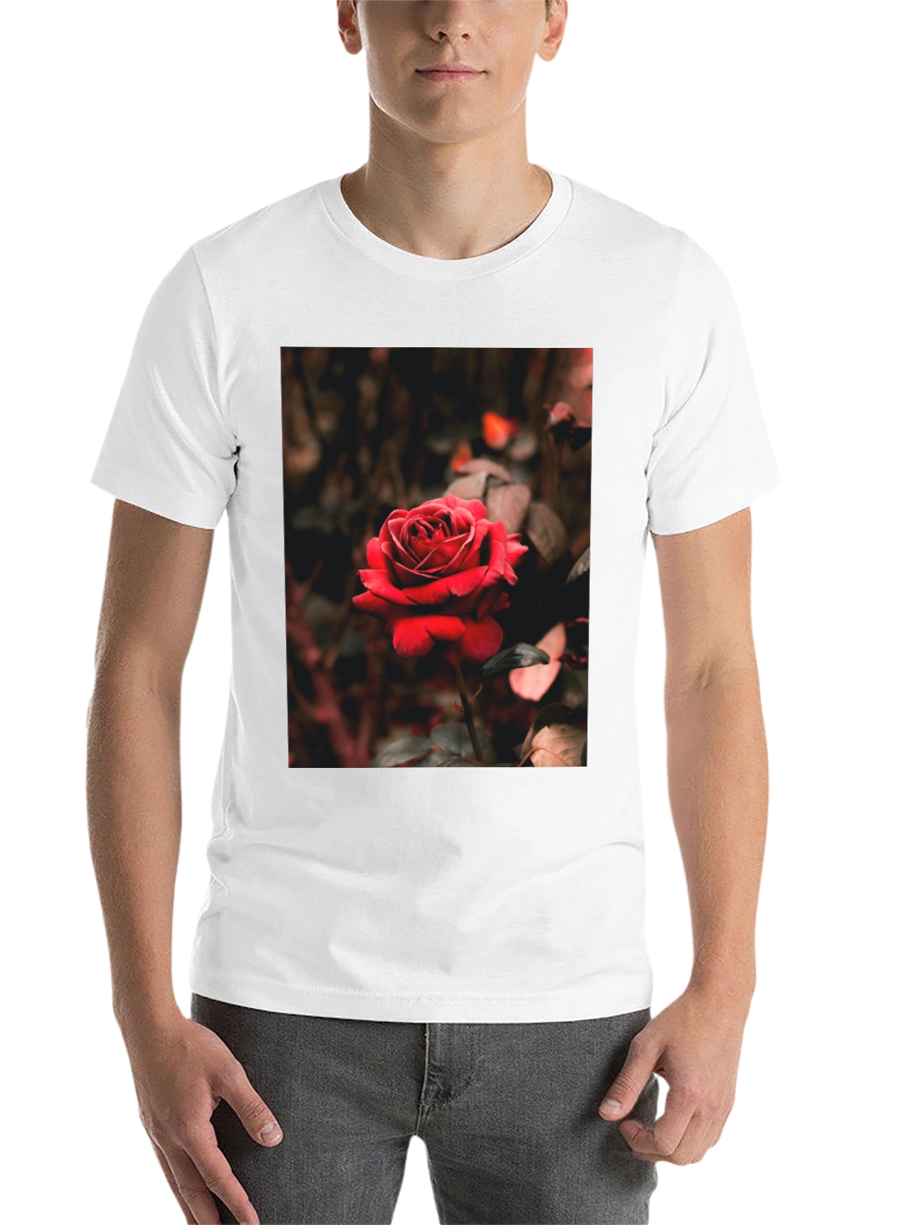 Black Rose Graphic Tee - Black Cotton T-Shirt view 14