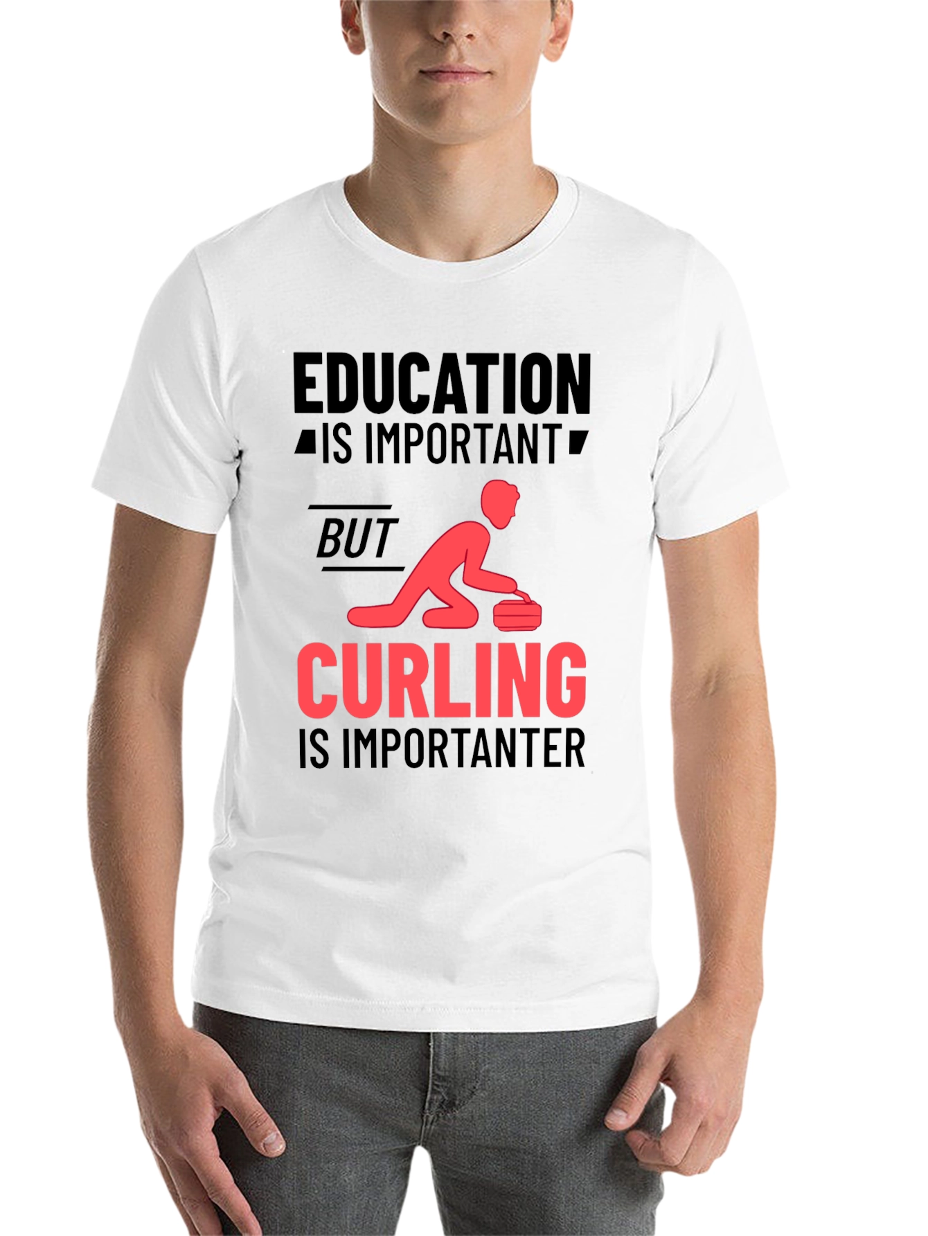Black Education Important? Curling Importanter T-Shirt view 14