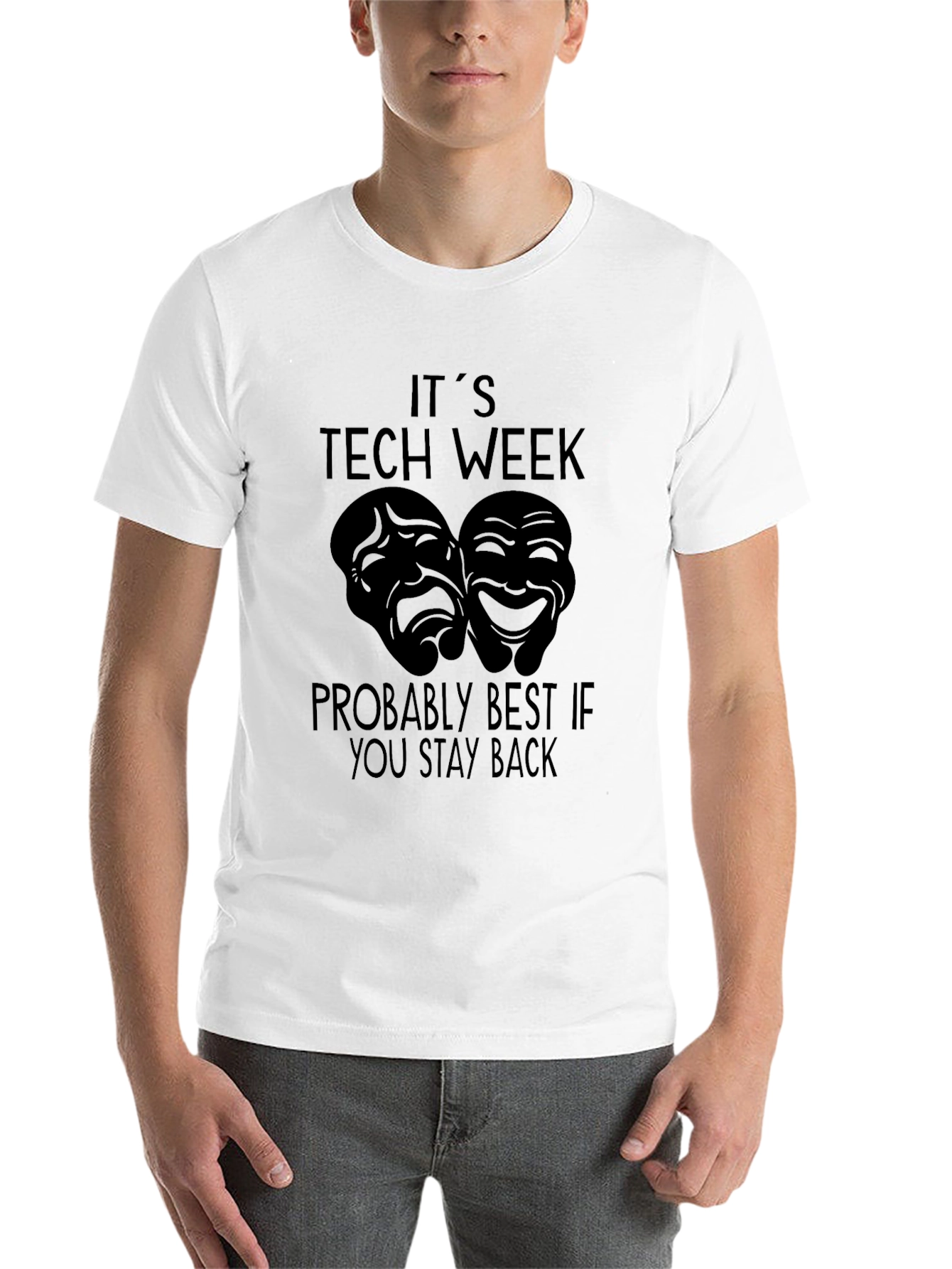 Black It's Tech Week Stay Back T-Shirt view 14