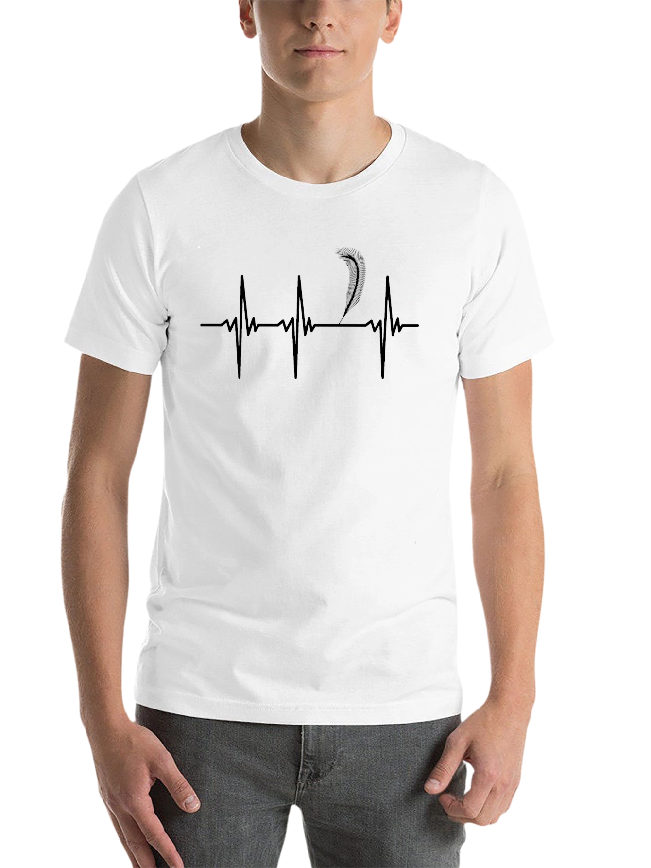 Black Heartbeat Paddleboard T-Shirt - Black Graphic Tee view 14