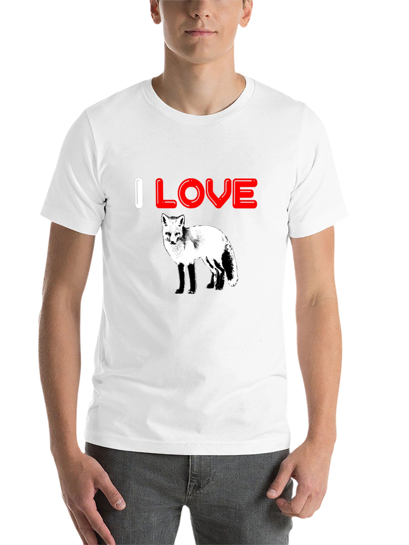 Black I Love Foxes Graphic Tee - Black Cotton T-Shirt view 14