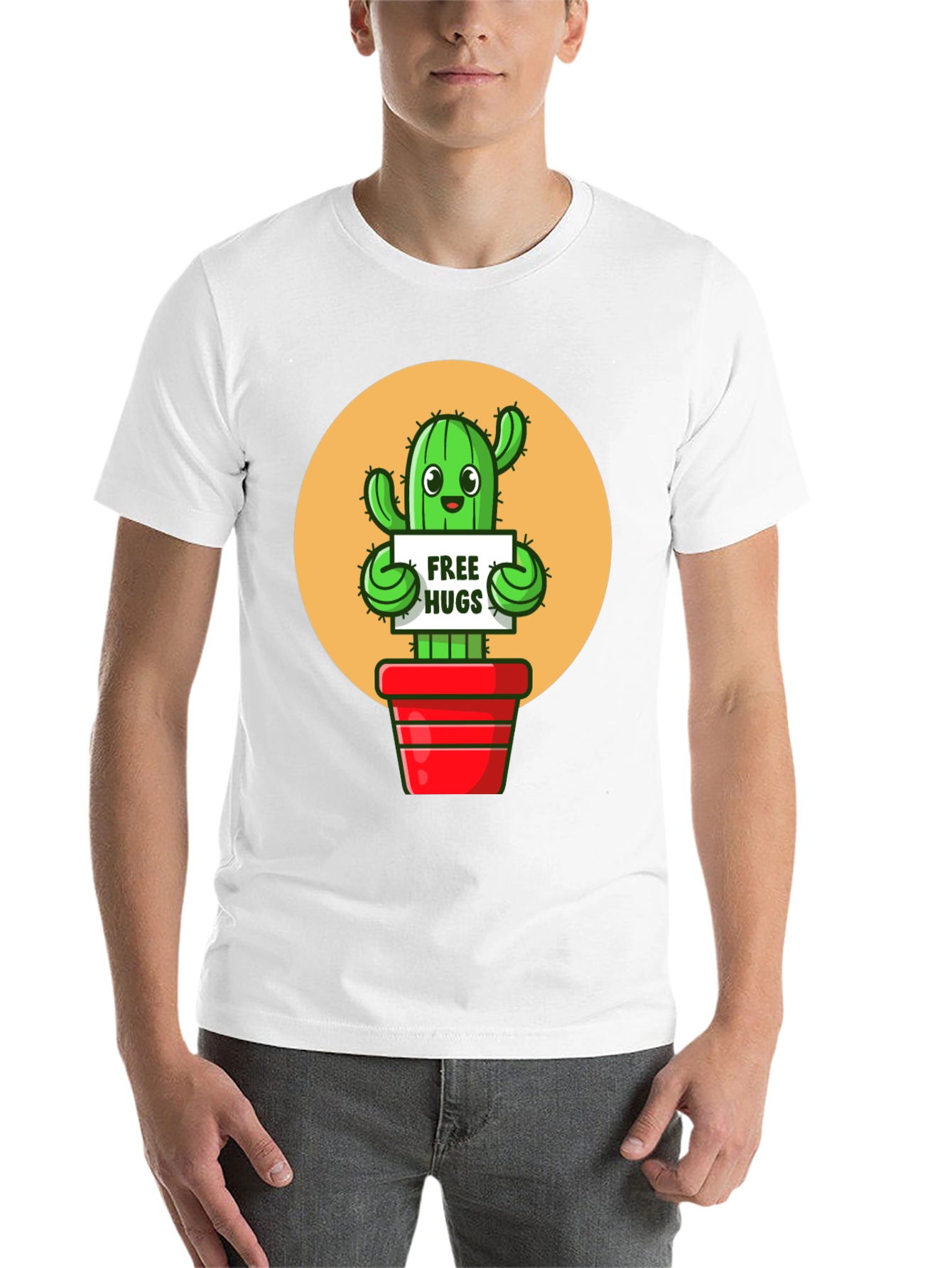 Black Cactus Free Hugs Graphic Tee view 14
