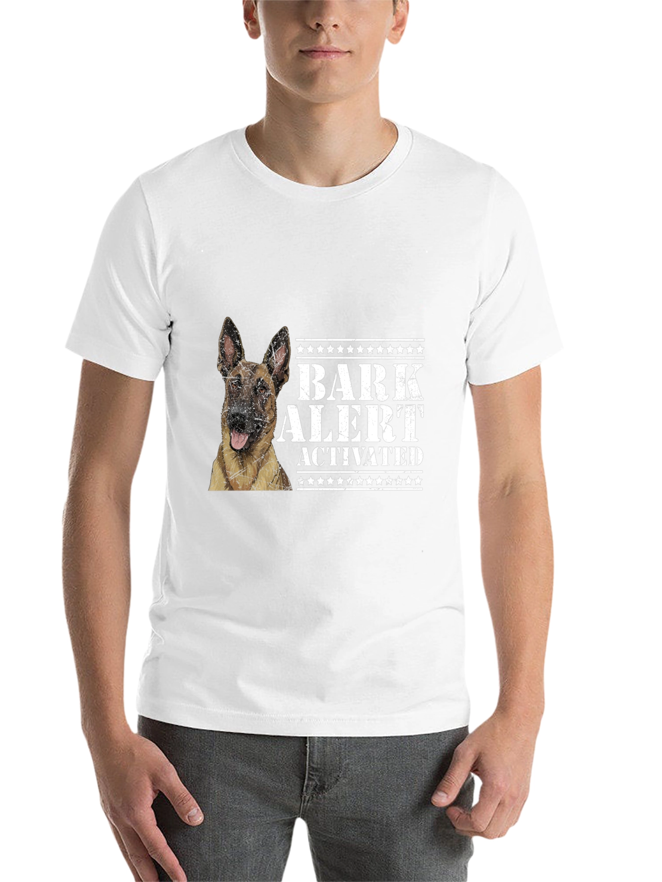 Black Bark Alert Dog Lover T-Shirt view 14