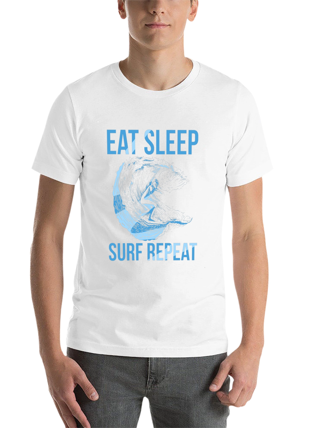 Black Eat Sleep Surf Repeat Graphic Tee view 14