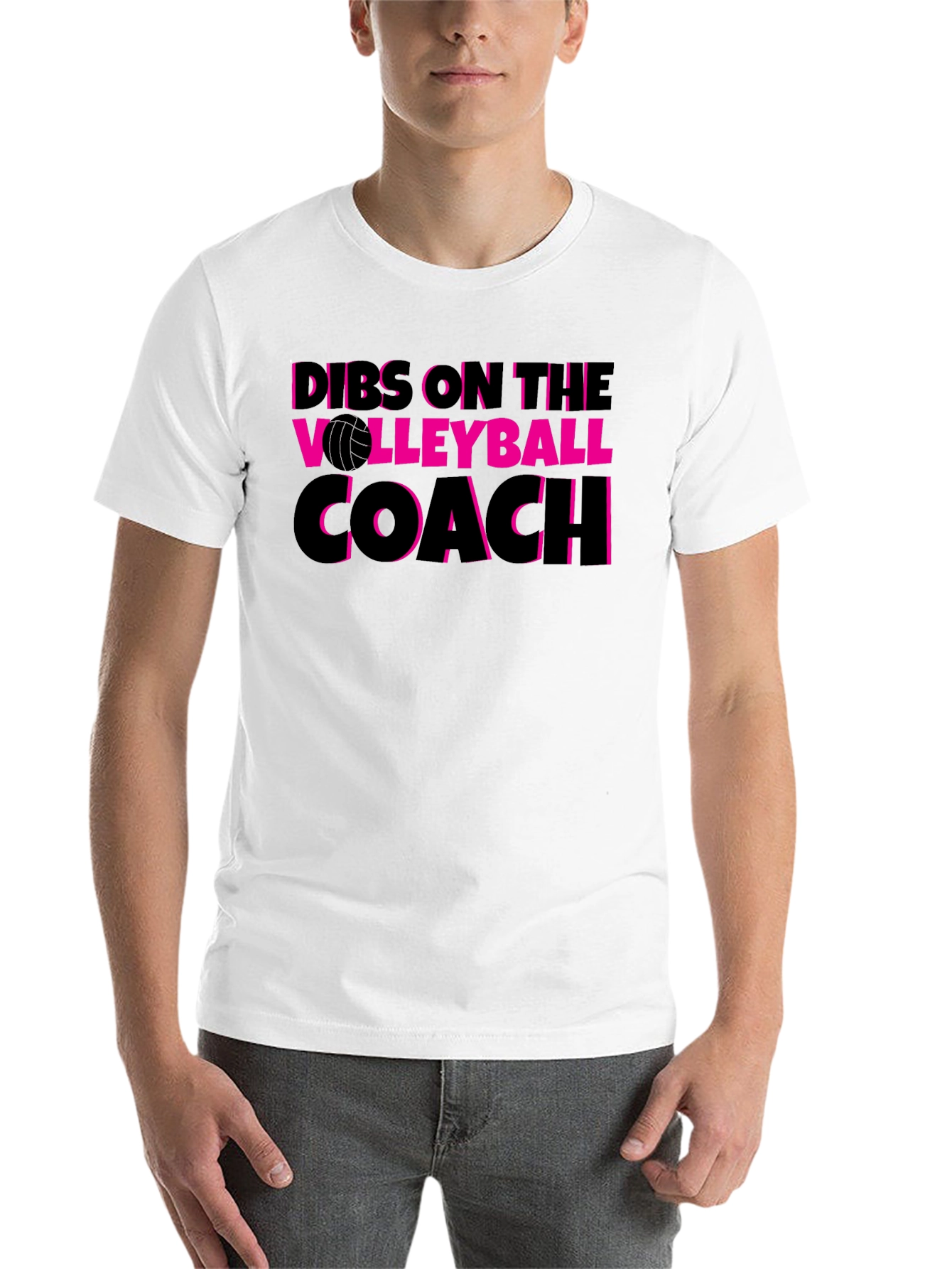 Black Dibs on the Volleyball Coach T-Shirt view 14