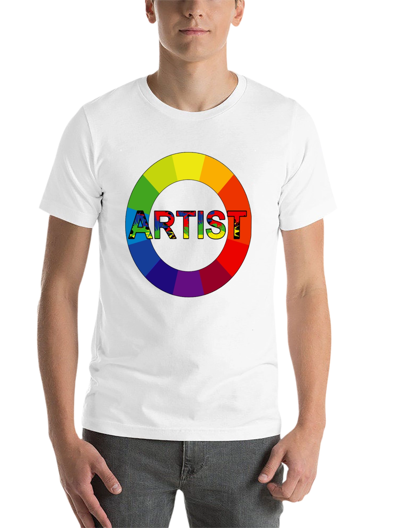 Black Rainbow Artist Graphic Tee - Creative Expression view 14