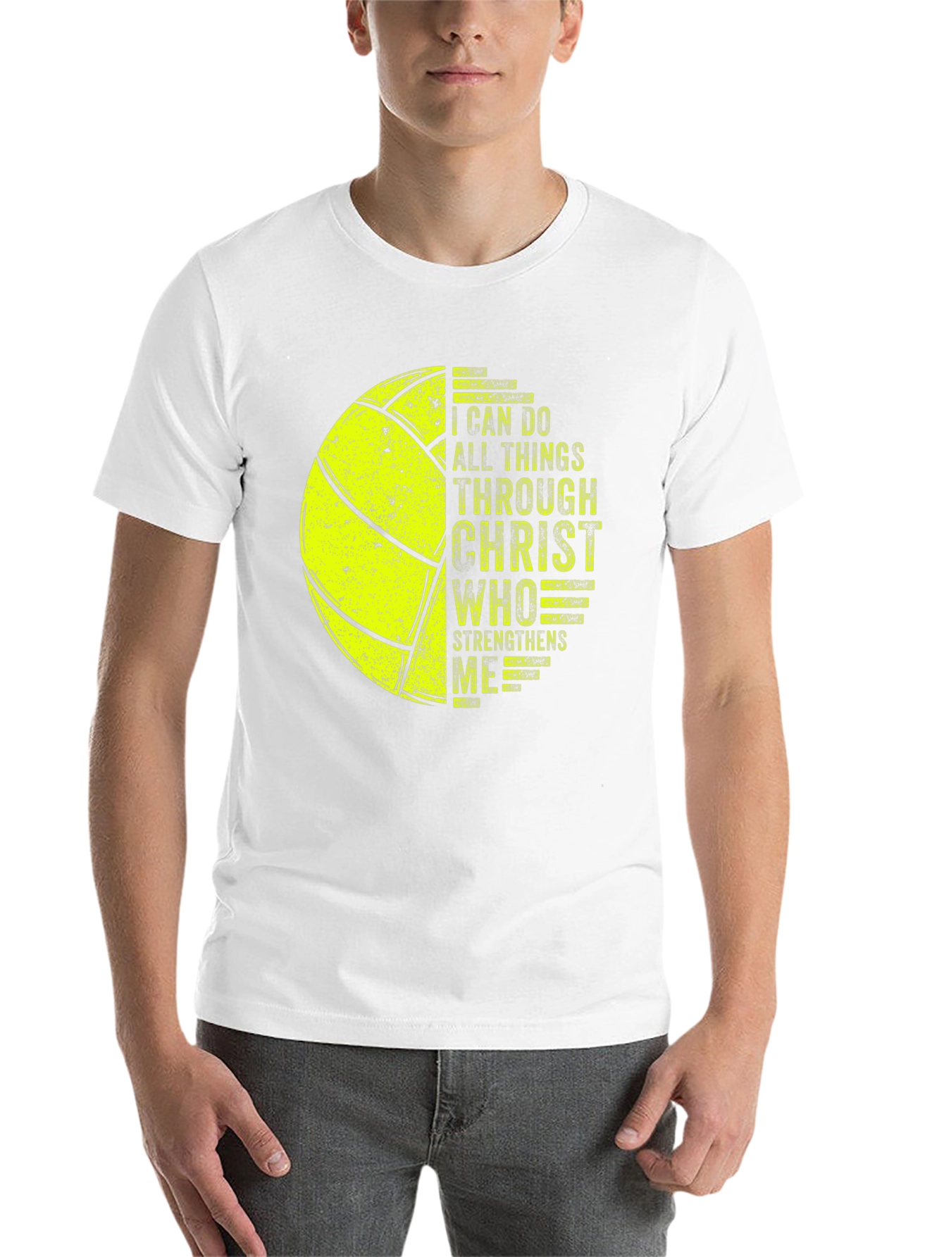 Black Volleyball Christian T-Shirt - I Can Do All Things Through Christ view 14