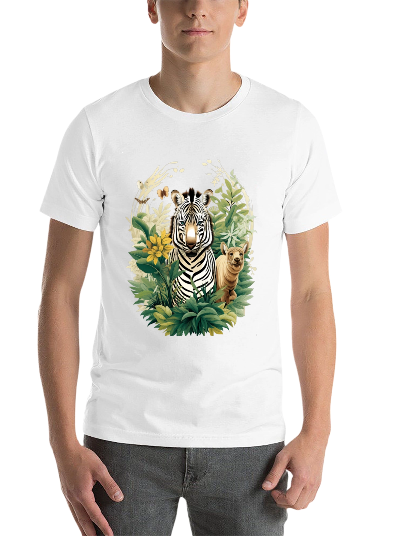 Black Zebra & Cub Wildlife T-Shirt - Unique Animal Design view 14