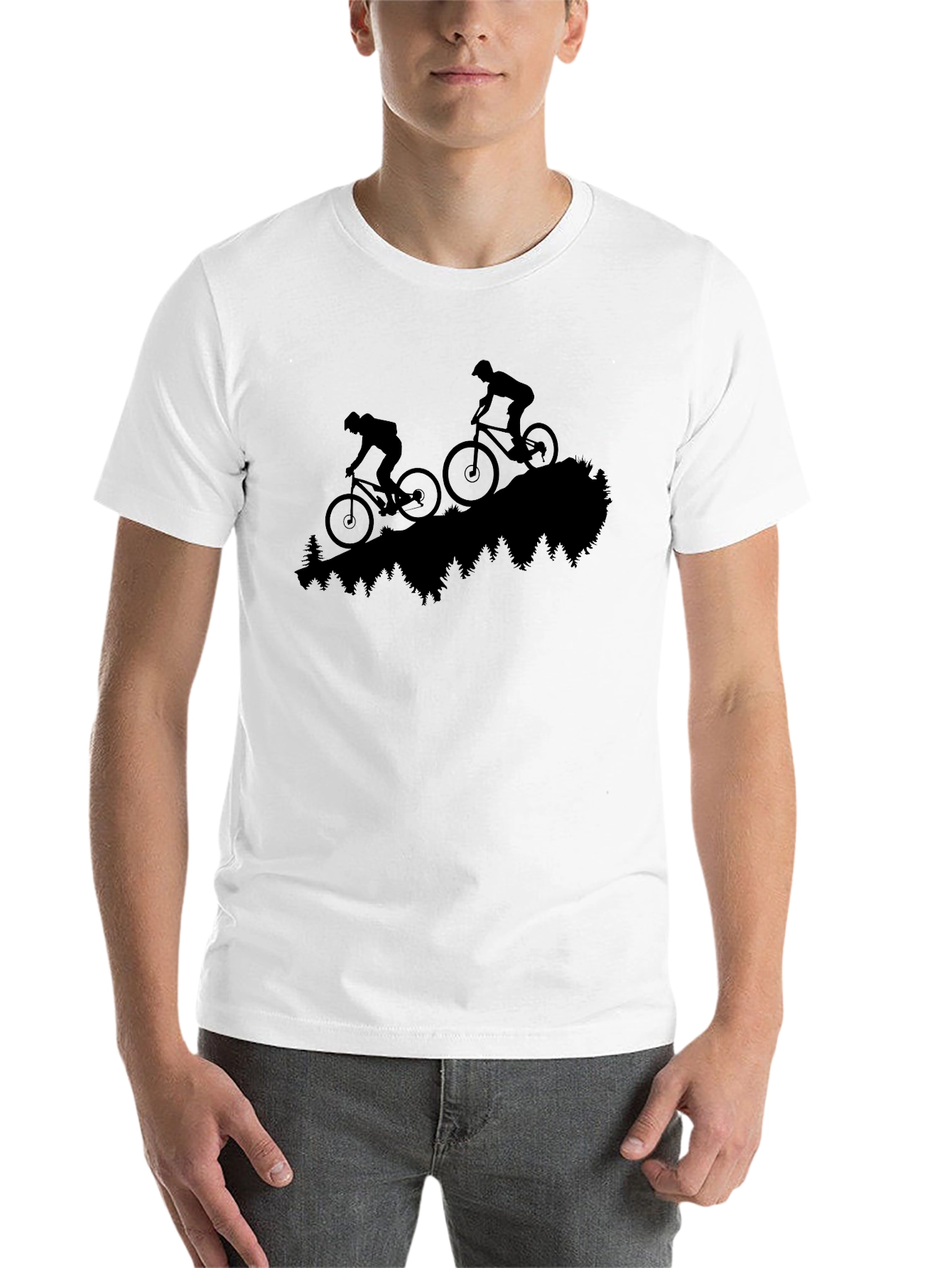Black Mountain Biking Silhouette T-Shirt view 14