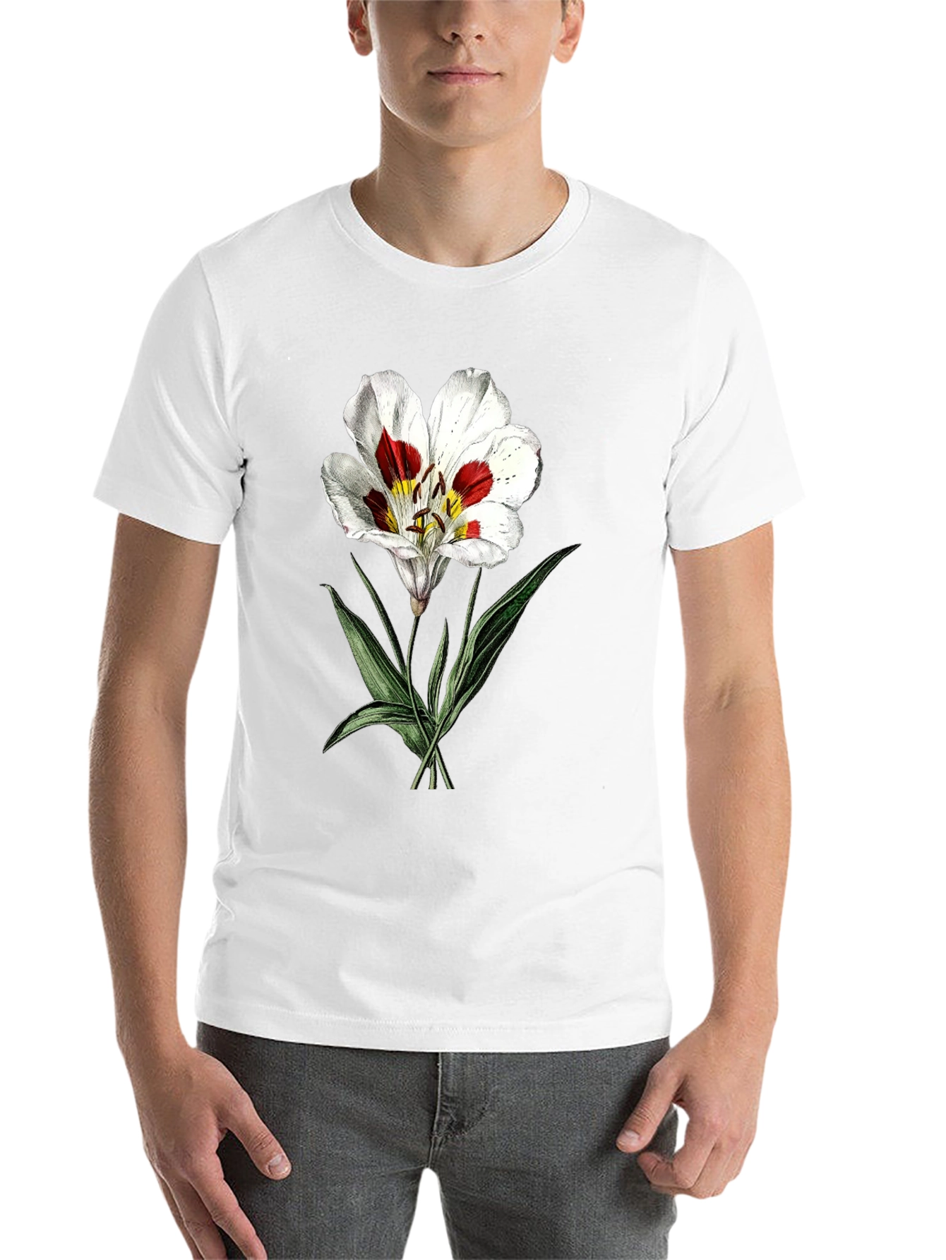 Black Botanical Lily Graphic Tee - Black view 14