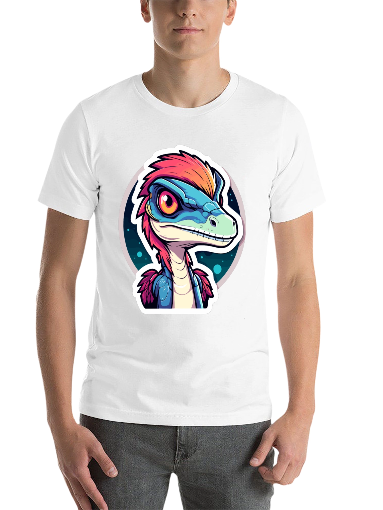 Black Dino T-Shirt: Cartoon Raptor Design view 14