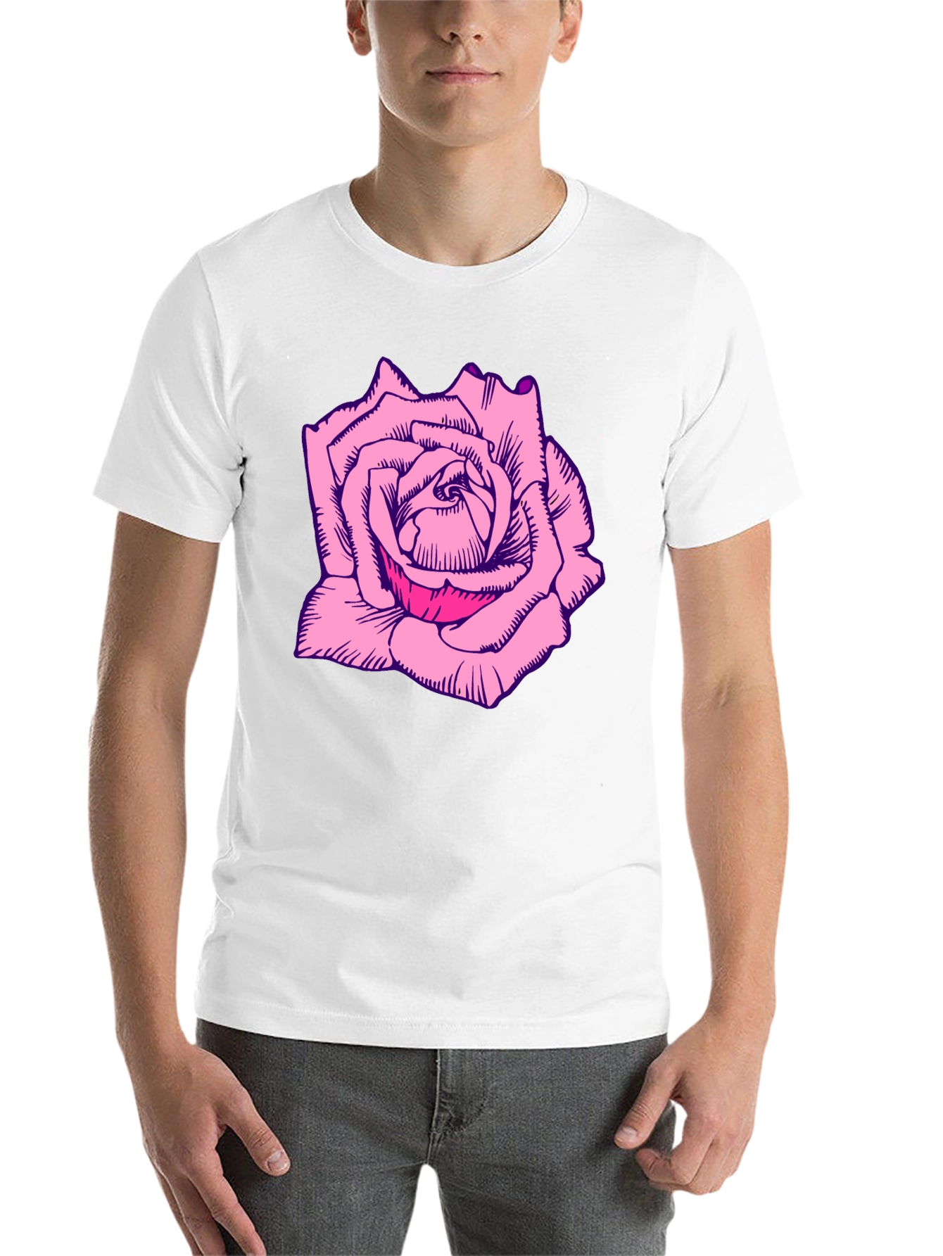 Black Rose Graphic Tee - Bold Black T-Shirt view 14