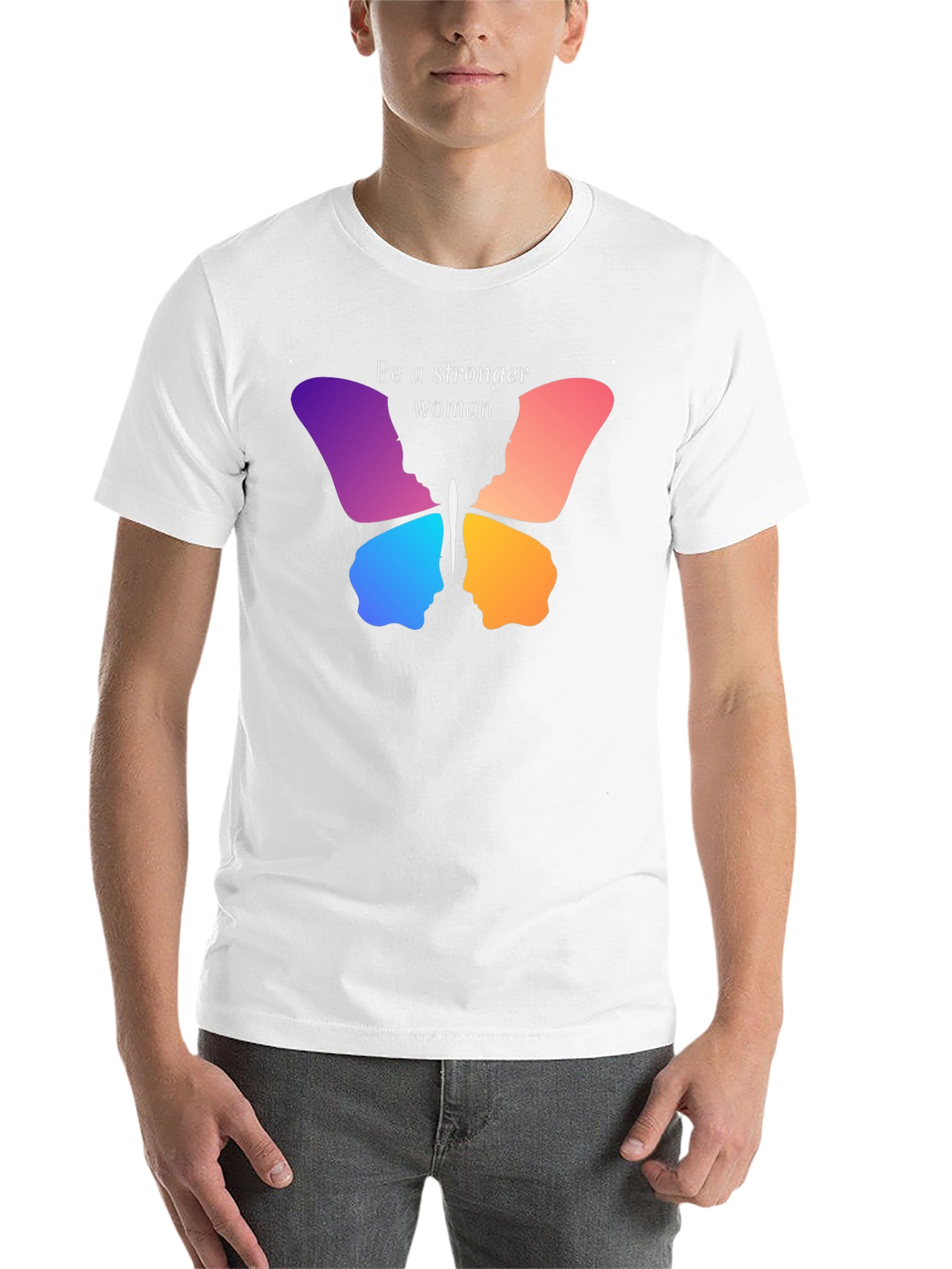 Black Stronger Woman Butterfly Graphic Tee view 14