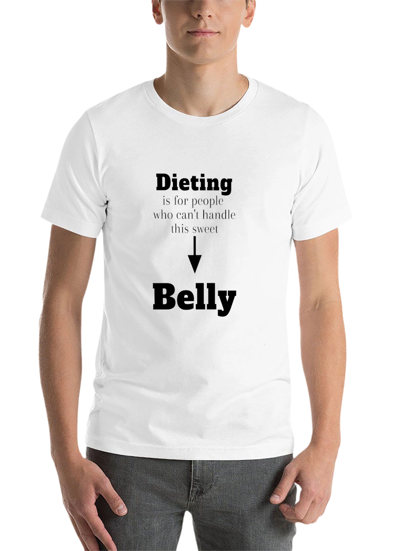 Black Dieting Sweet Belly Funny Graphic Tee view 14