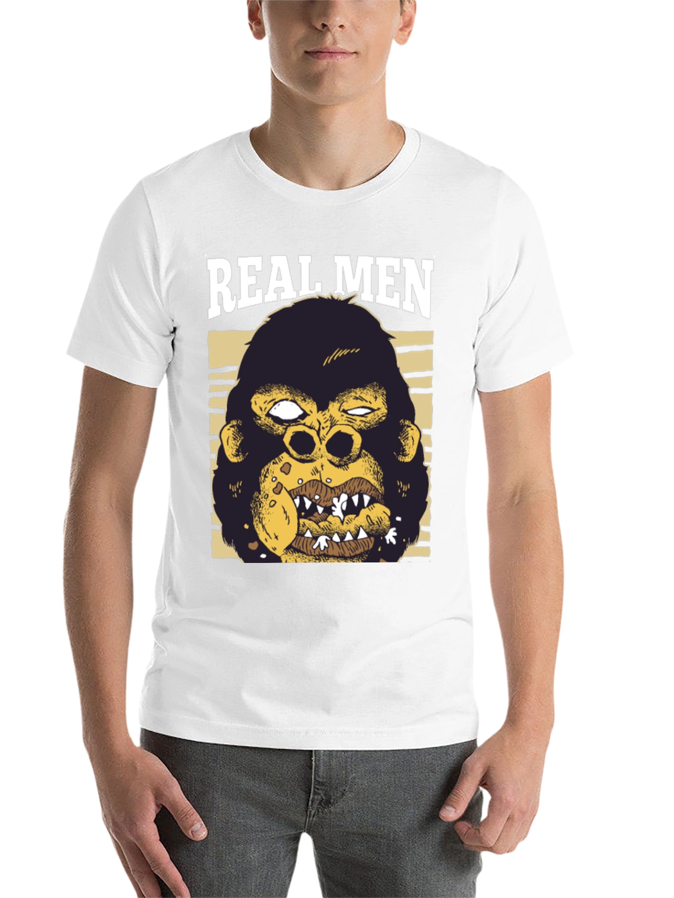 Black Real Men Gorilla Graphic T-Shirt view 14