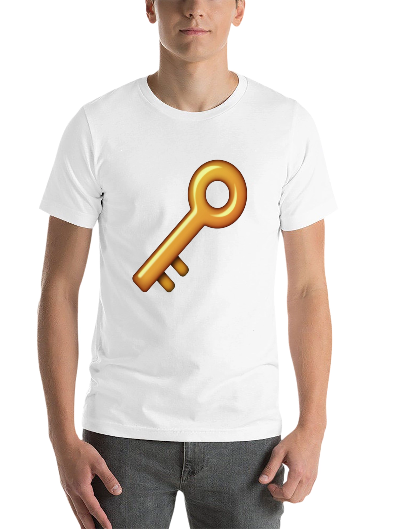 Black Golden Key Graphic Black T-Shirt view 14