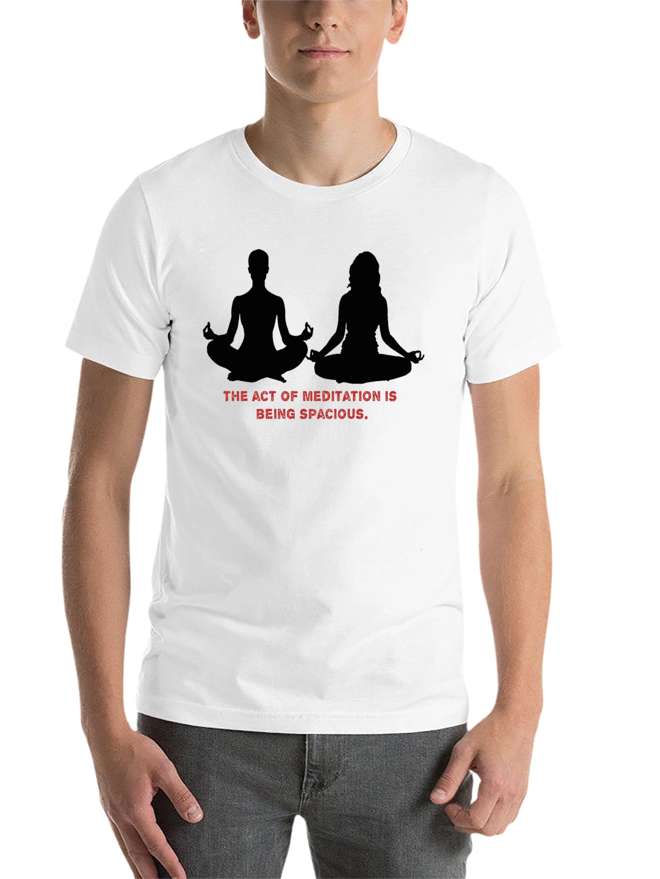 Black Meditative Spaciousness Black T-Shirt view 14
