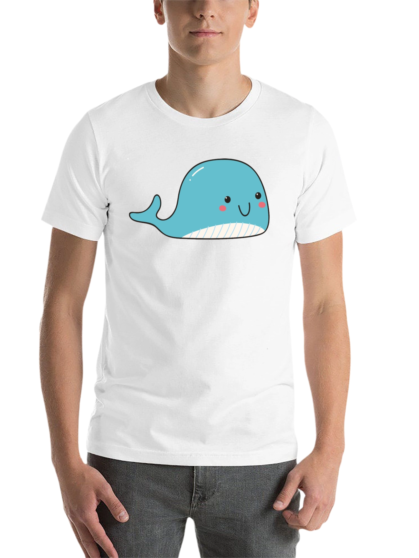 Black Cute Whale Graphic Black T-Shirt view 14
