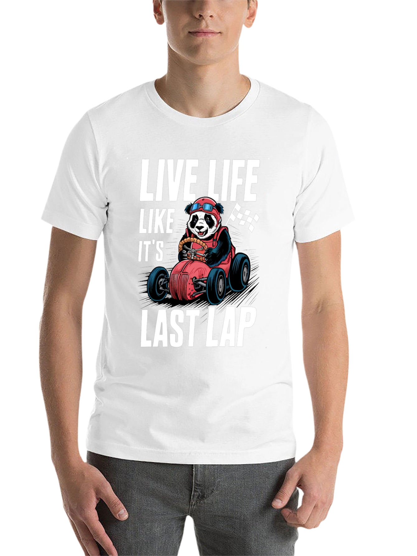 Black Live Life Last Lap Panda Tee view 14