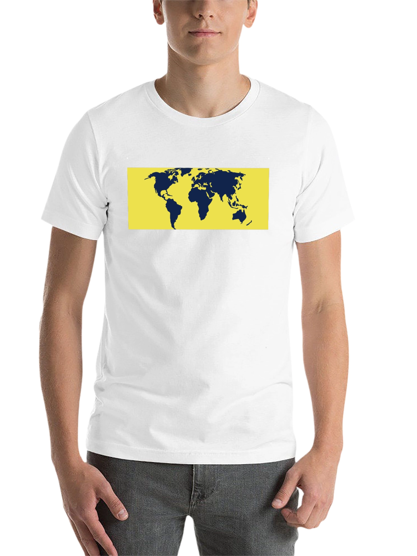 Black World Map Graphic Tee - Men's Black T-Shirt view 14