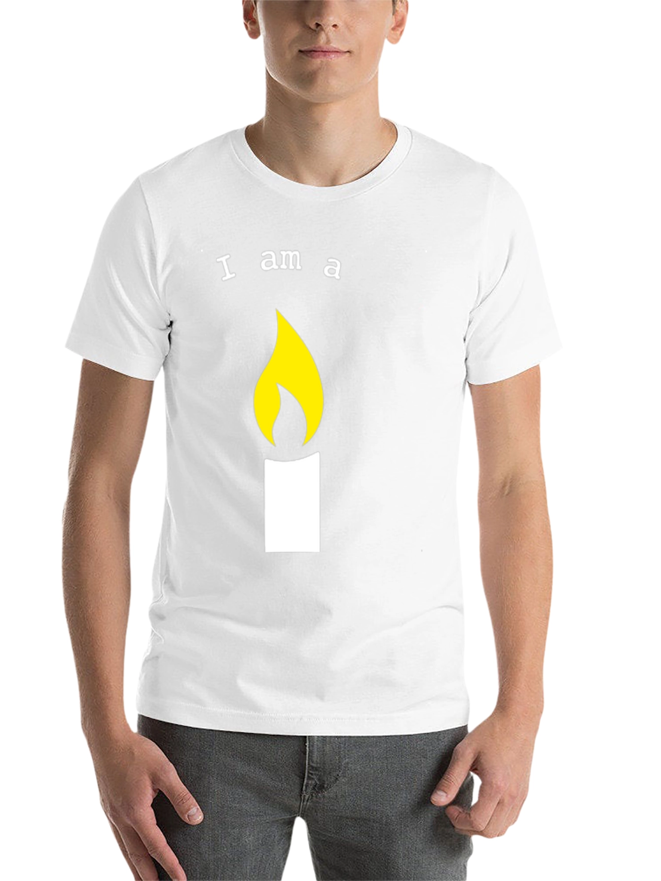 Black I am a Candle T-Shirt - Fun Graphic Tee view 14