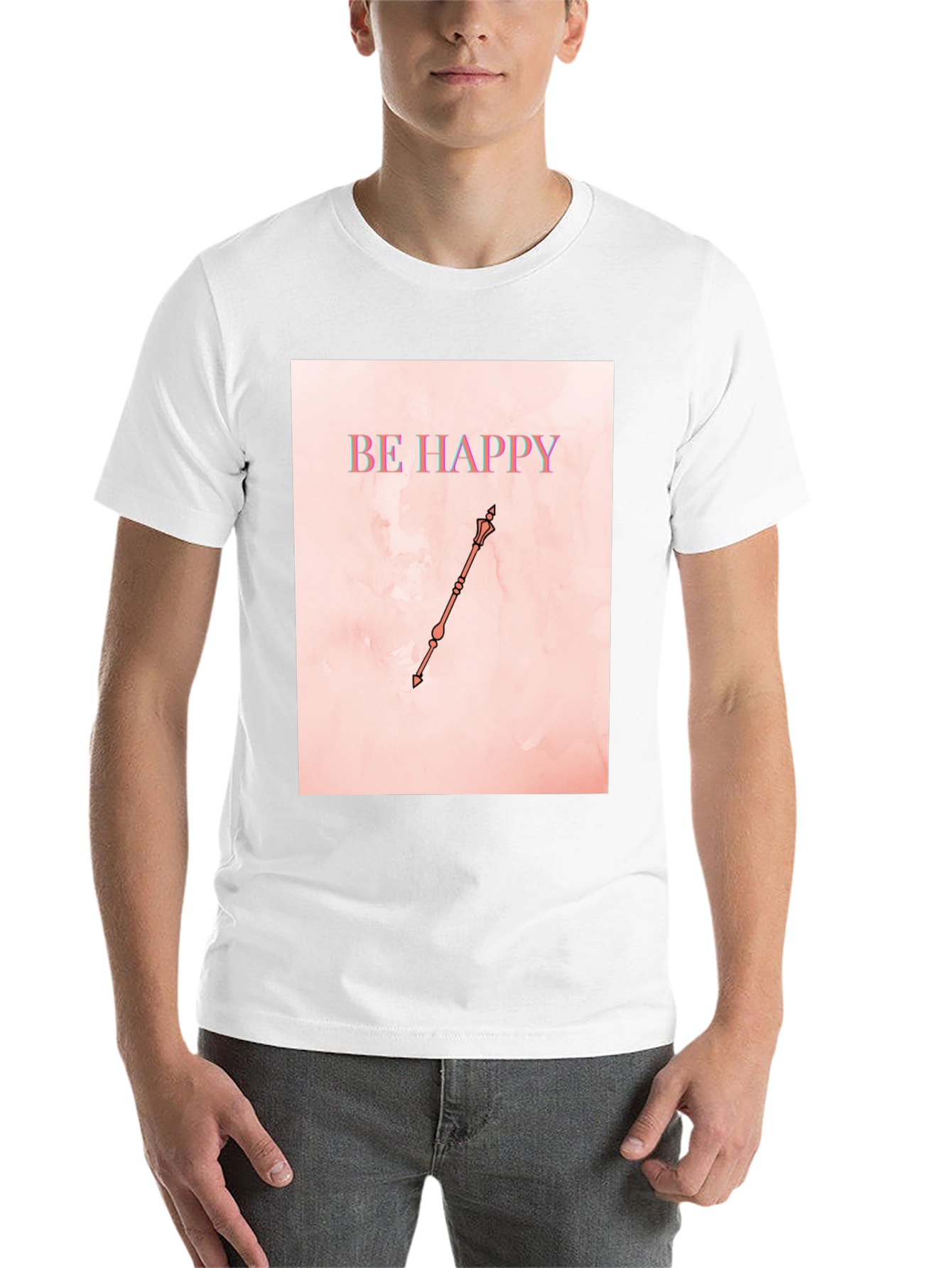 Black Be Happy Graphic T-Shirt view 14