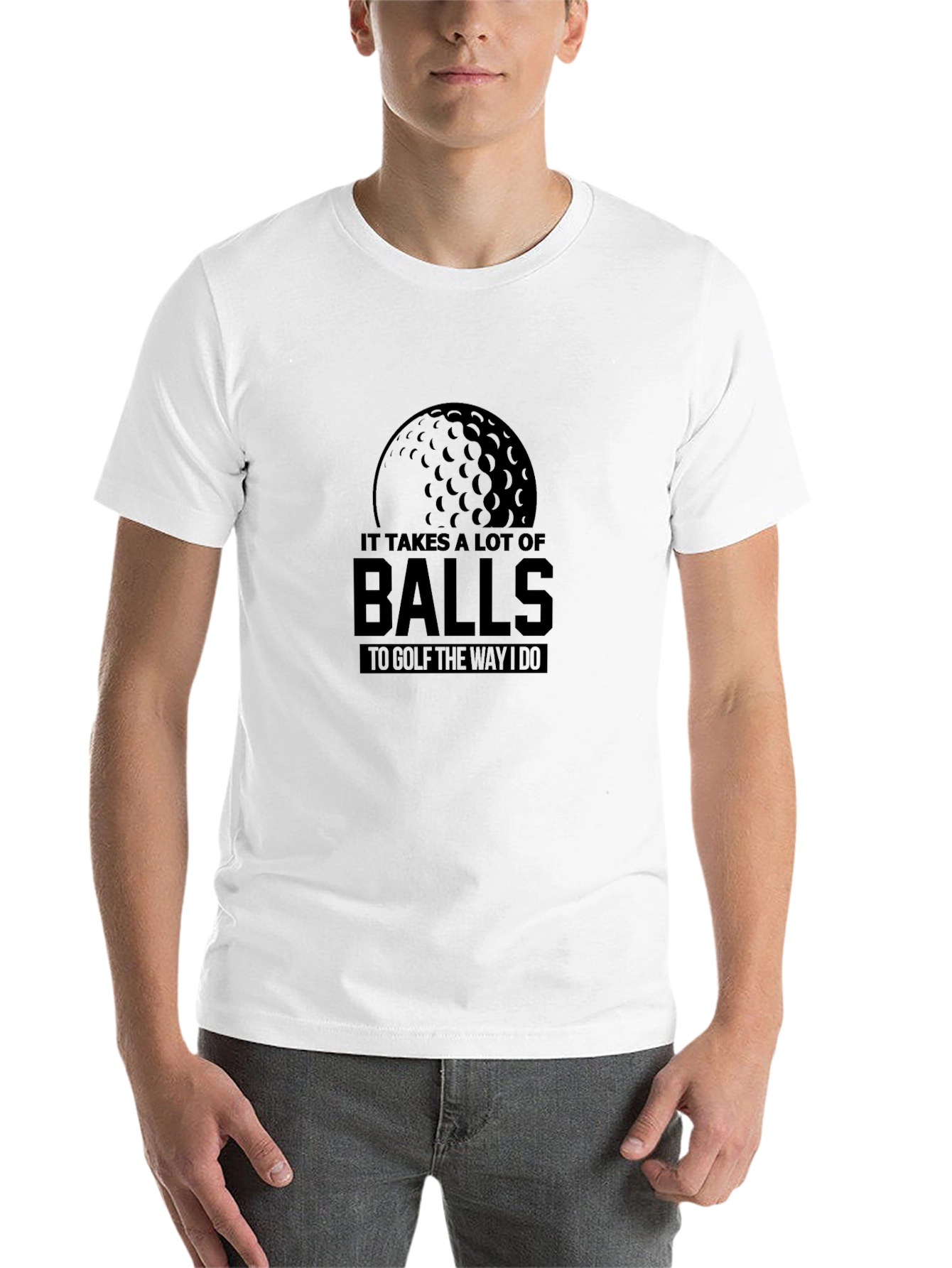 Black Funny Golf T-Shirt: It Takes a Lot of Balls view 14