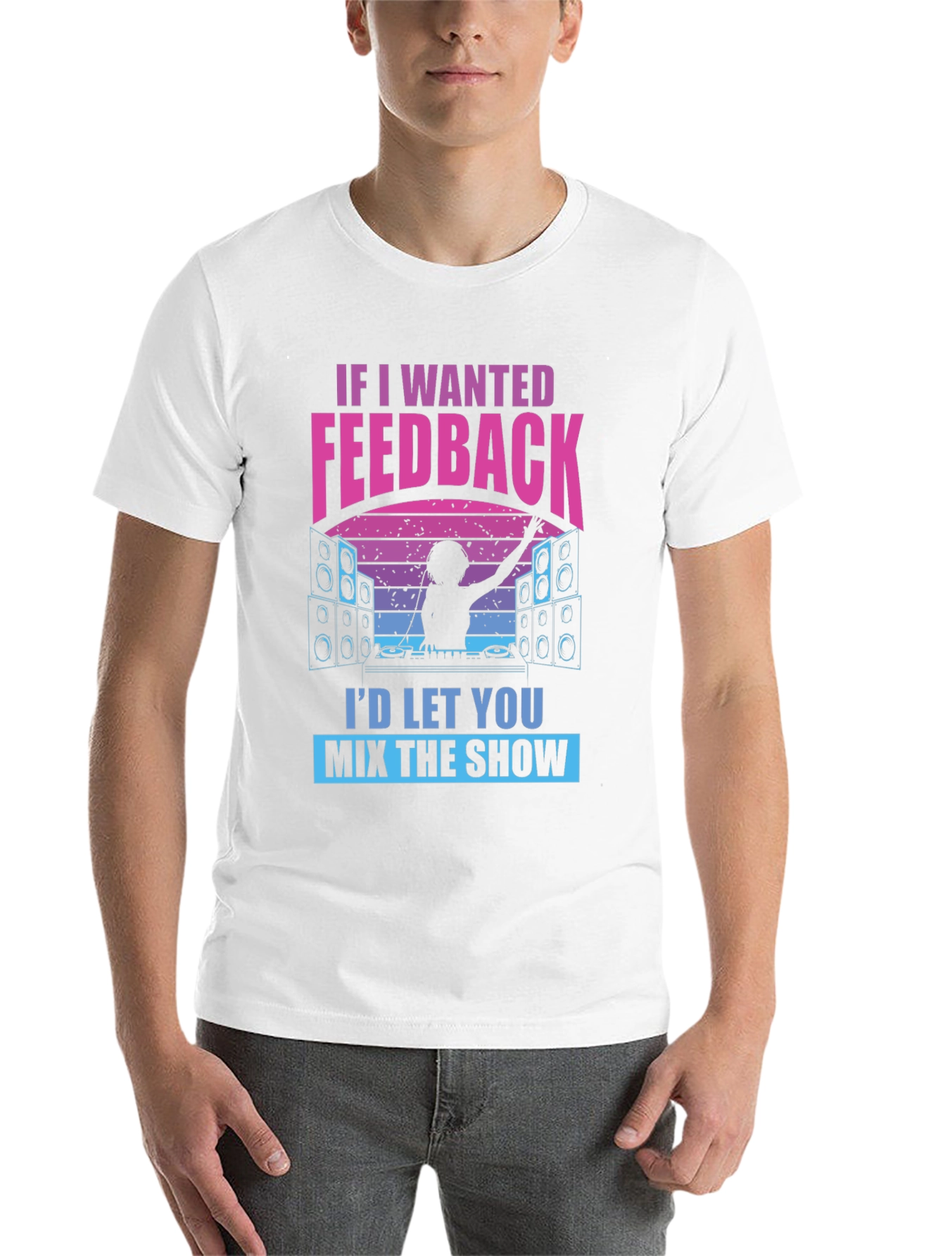 Black DJ Feedback Graphic Tee - Funny Music Mixer Shirt view 14