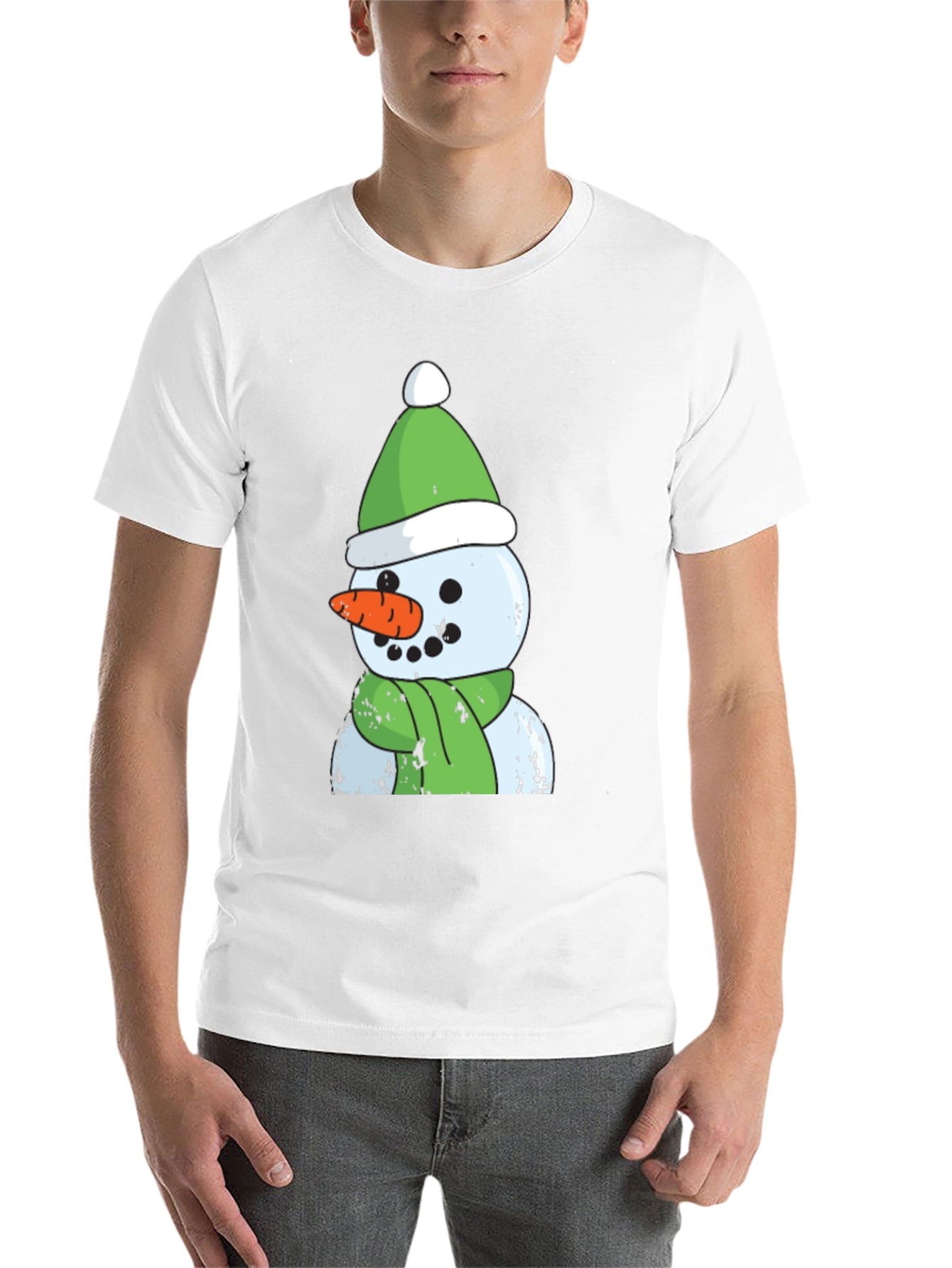 Black Snowman Graphic Tee - Festive Holiday Apparel view 14