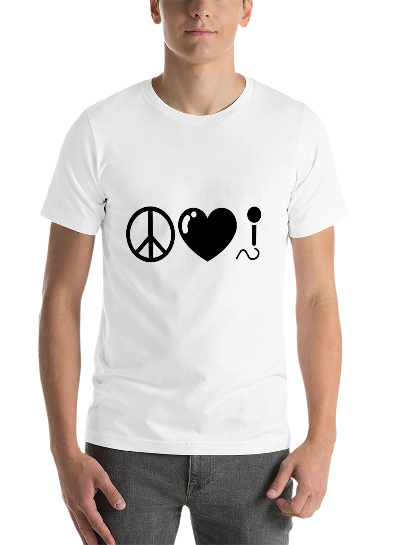 Black Peace Love Music Graphic Tee - Classic Black T-Shirt view 14