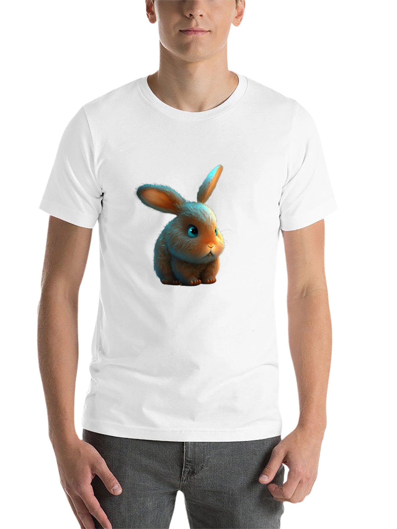 Black Cute Bunny Graphic T-Shirt view 14
