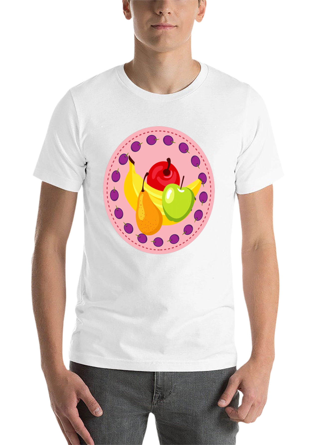 Black Fruit Medley Graphic Tee - Black Cotton Blend view 14