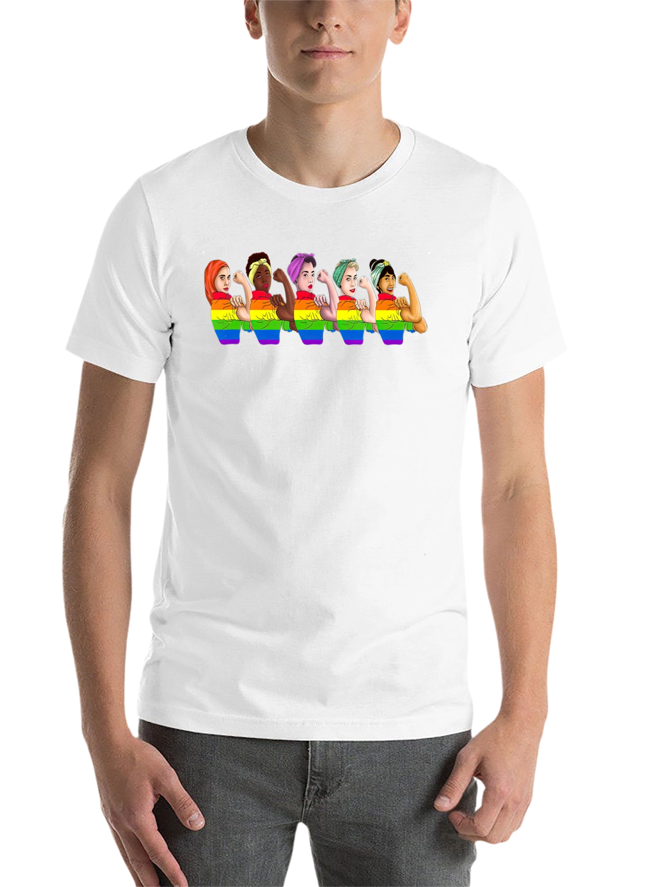 Black Feminist LGBT Pride Black T-Shirt view 14