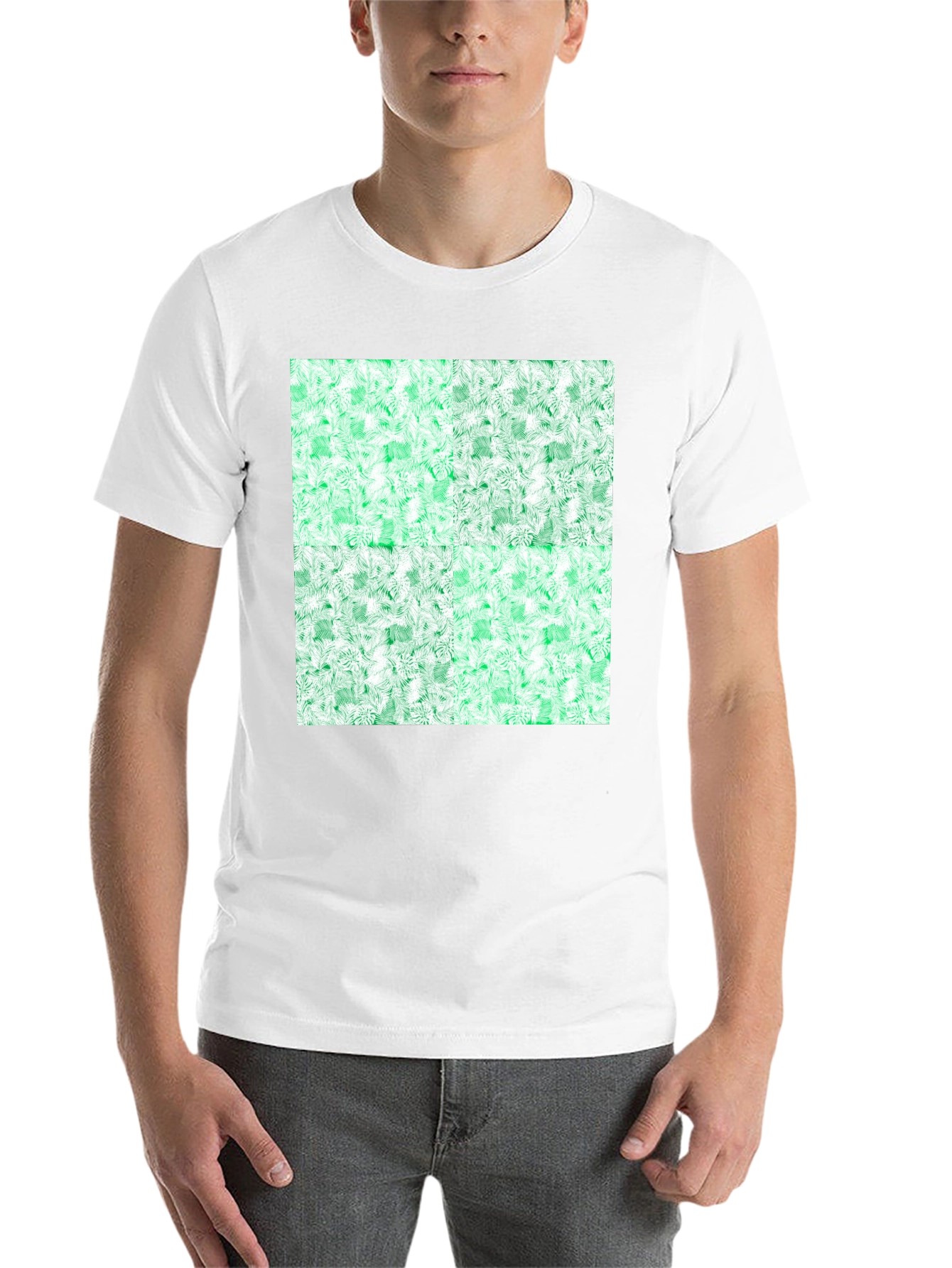 Black Emerald Fractal Pattern T-Shirt view 14