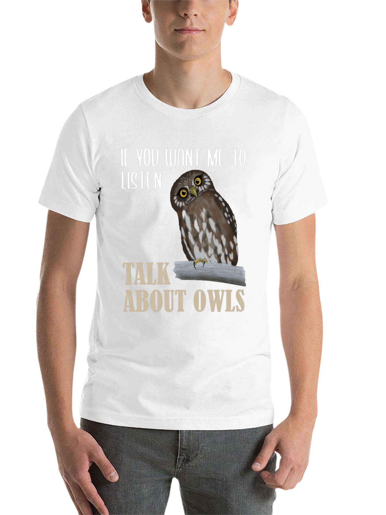 Black Owl Lover T-Shirt - Listen to Owls view 14