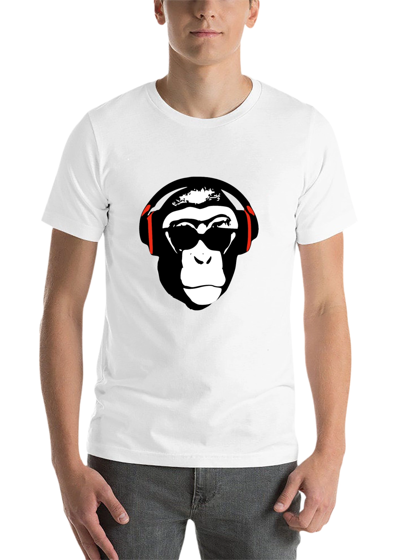 Black Cool Monkey Graphic Tee - Black Short Sleeve T-Shirt view 14